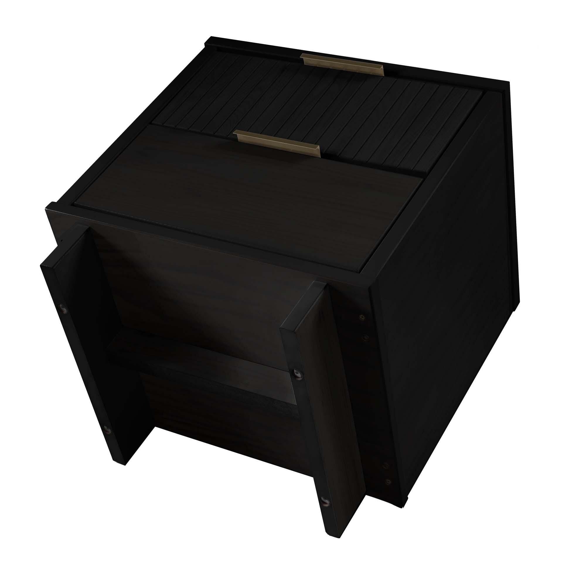 Manhattan Comfort Granville 18" 2 Drawer Nightstand, Black, large