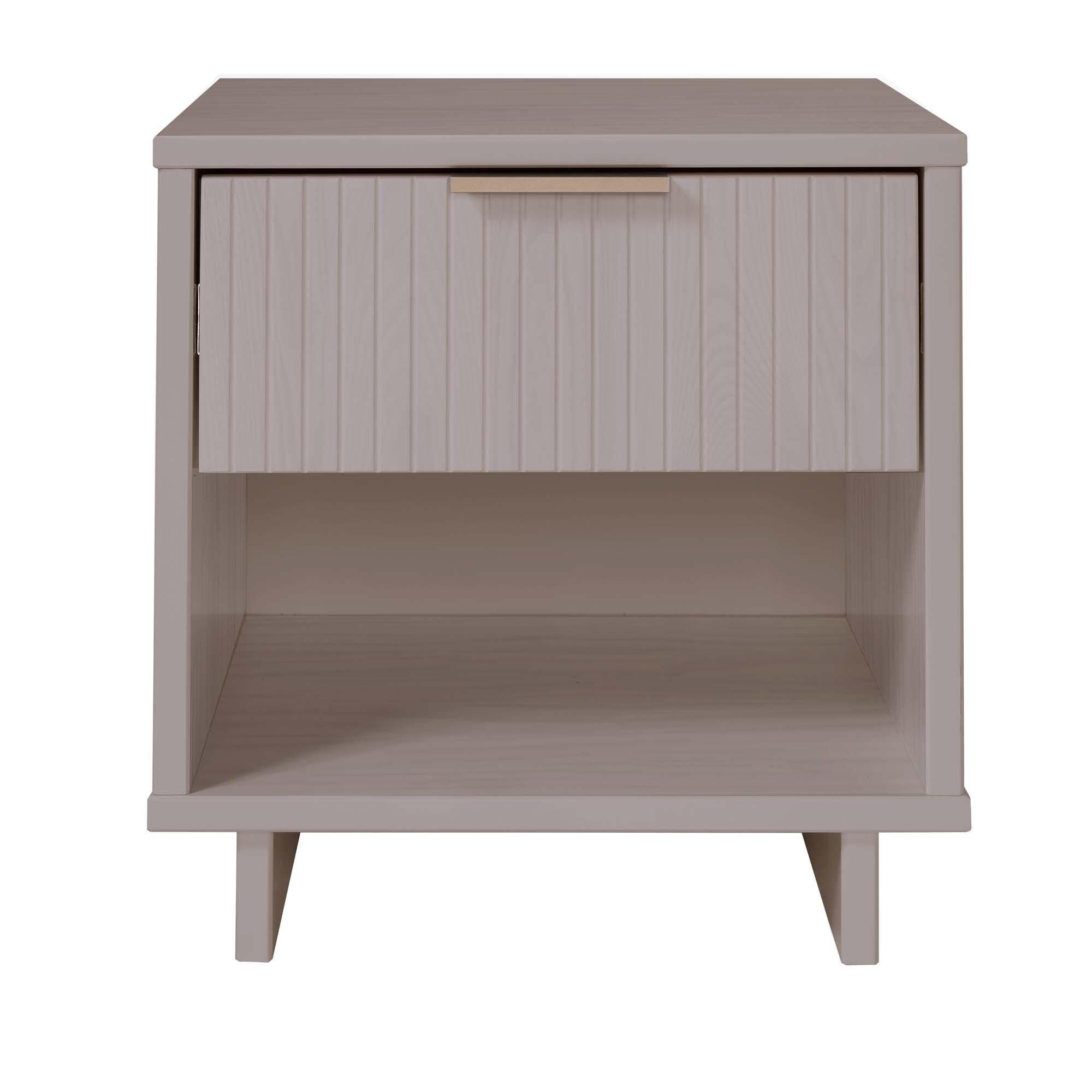 Manhattan Comfort Granville 18" 1 Drawer Nightstand, Light Gray, large