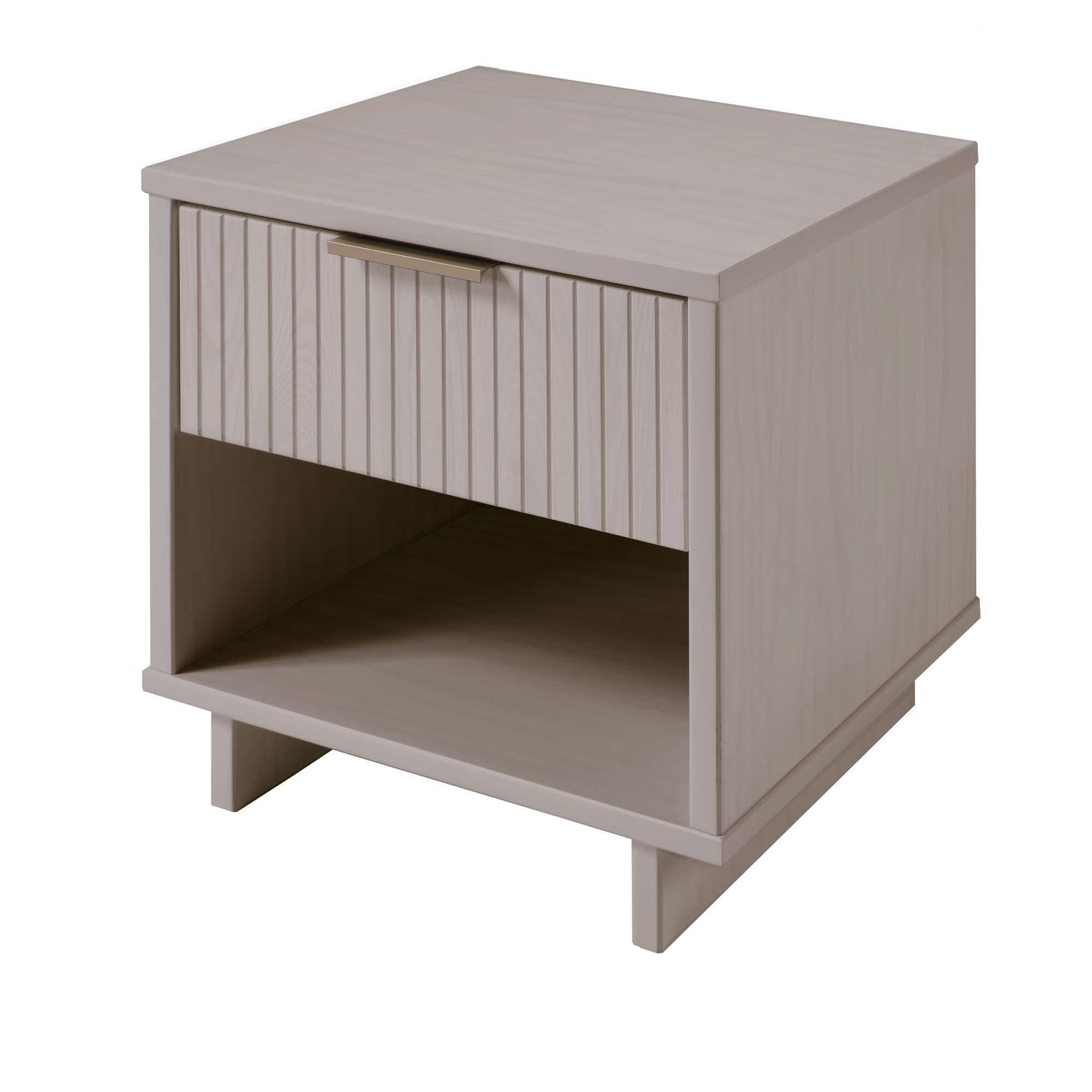 Manhattan Comfort Granville 18" 1 Drawer Nightstand, Light Gray, large