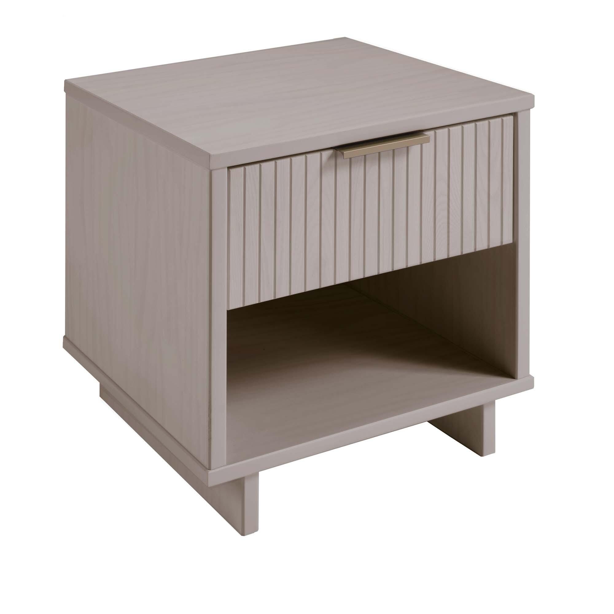 Manhattan Comfort Granville 18" 1 Drawer Nightstand, Light Gray, large