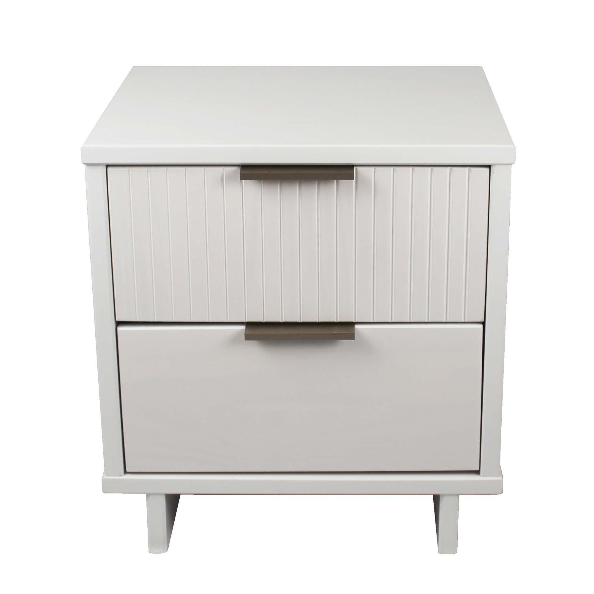 Manhattan Comfort Granville 18" 2 Drawer Nightstand, White, large