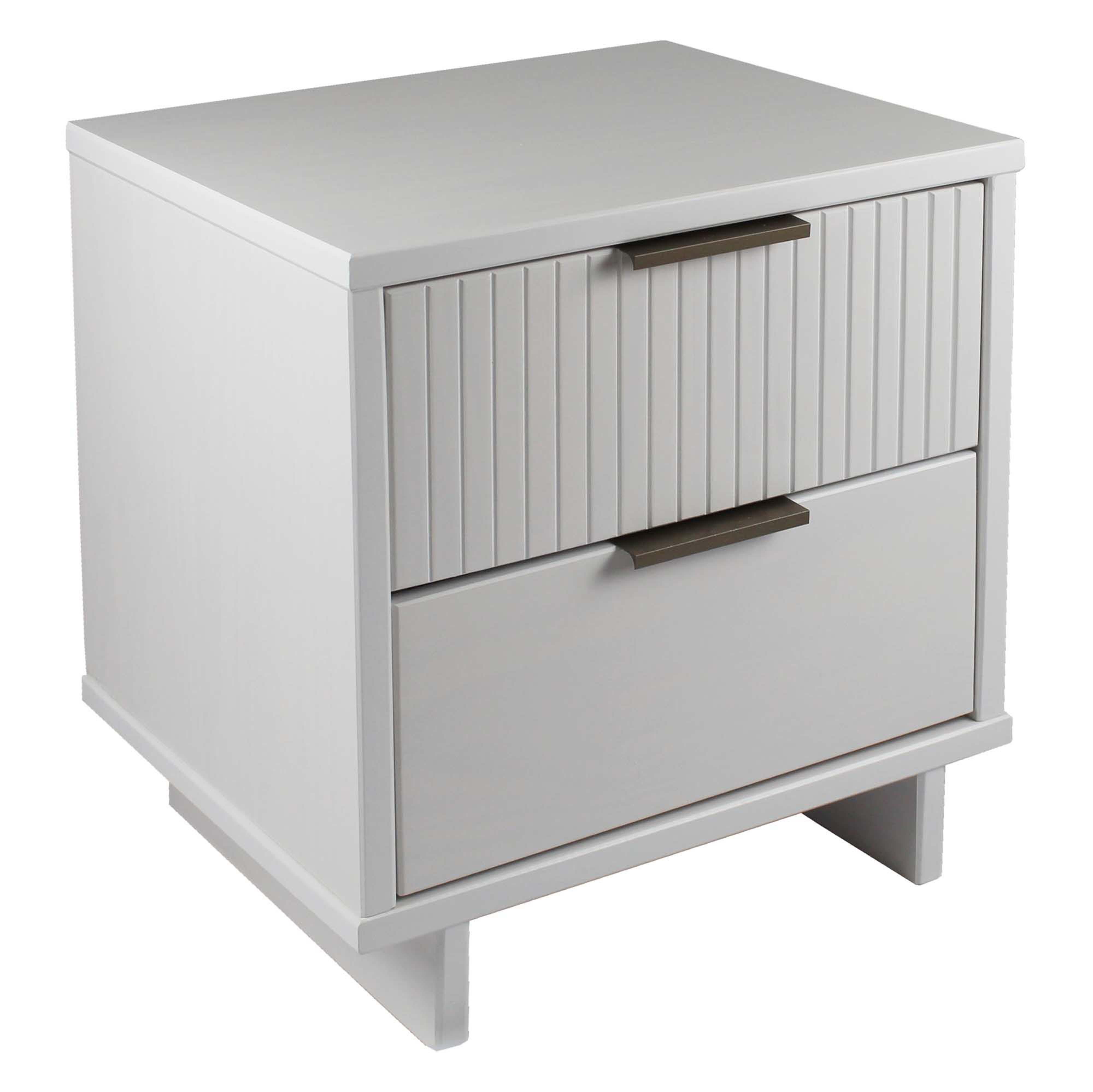 Manhattan Comfort Granville 18" 2 Drawer Nightstand, White, large