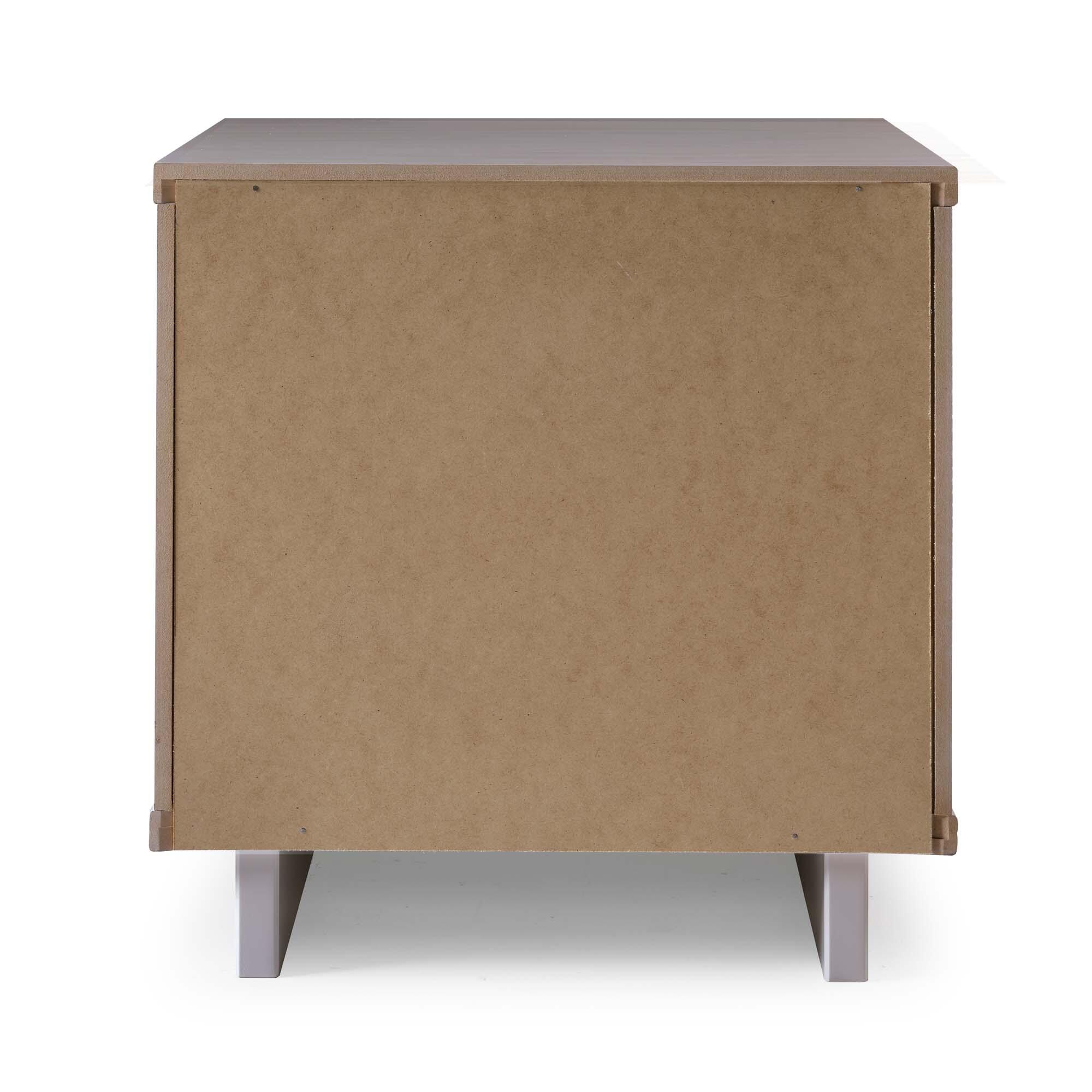 Manhattan Comfort Granville 18" 2 Drawer Nightstand, Light Gray, large
