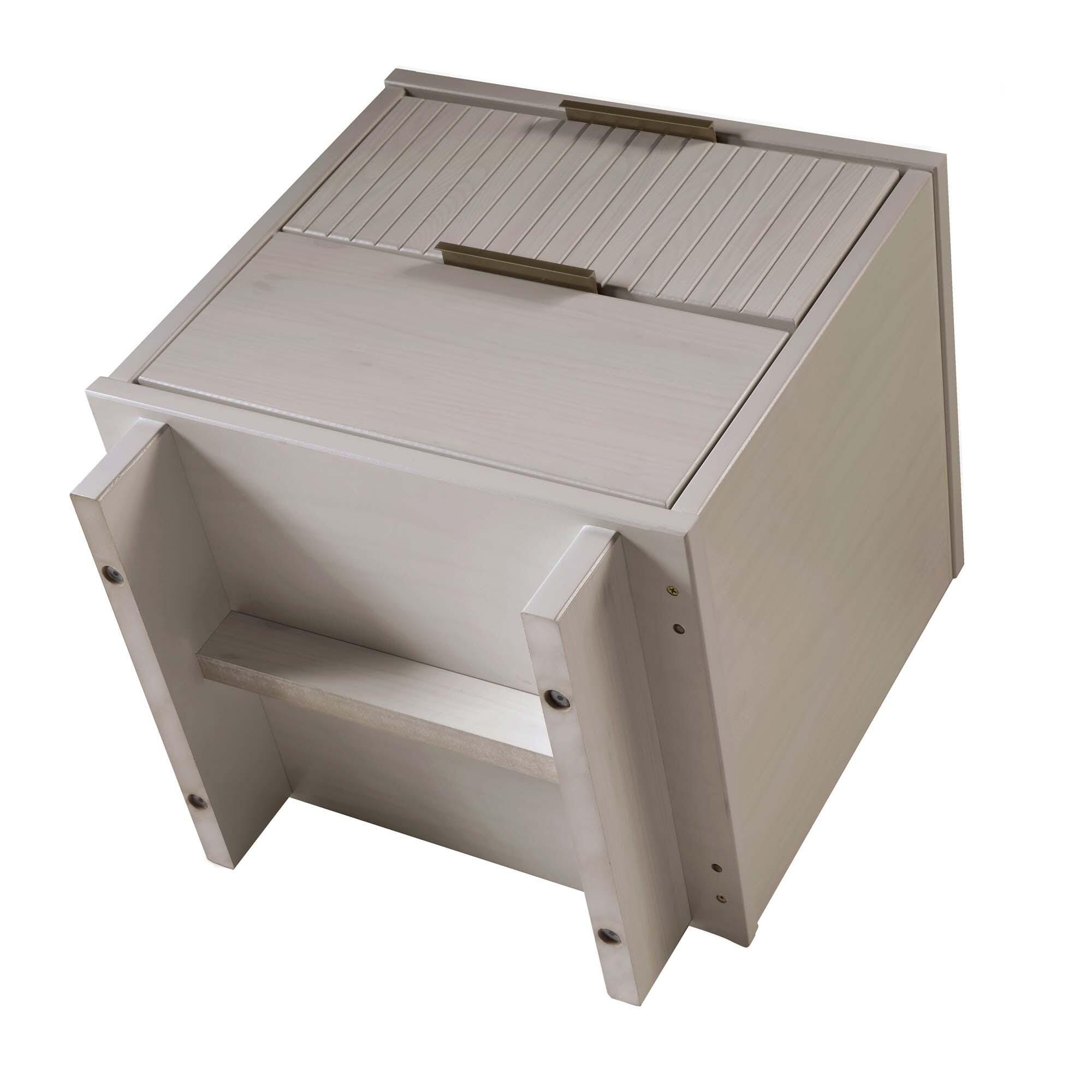 Manhattan Comfort Granville 18" 2 Drawer Nightstand, Light Gray, large