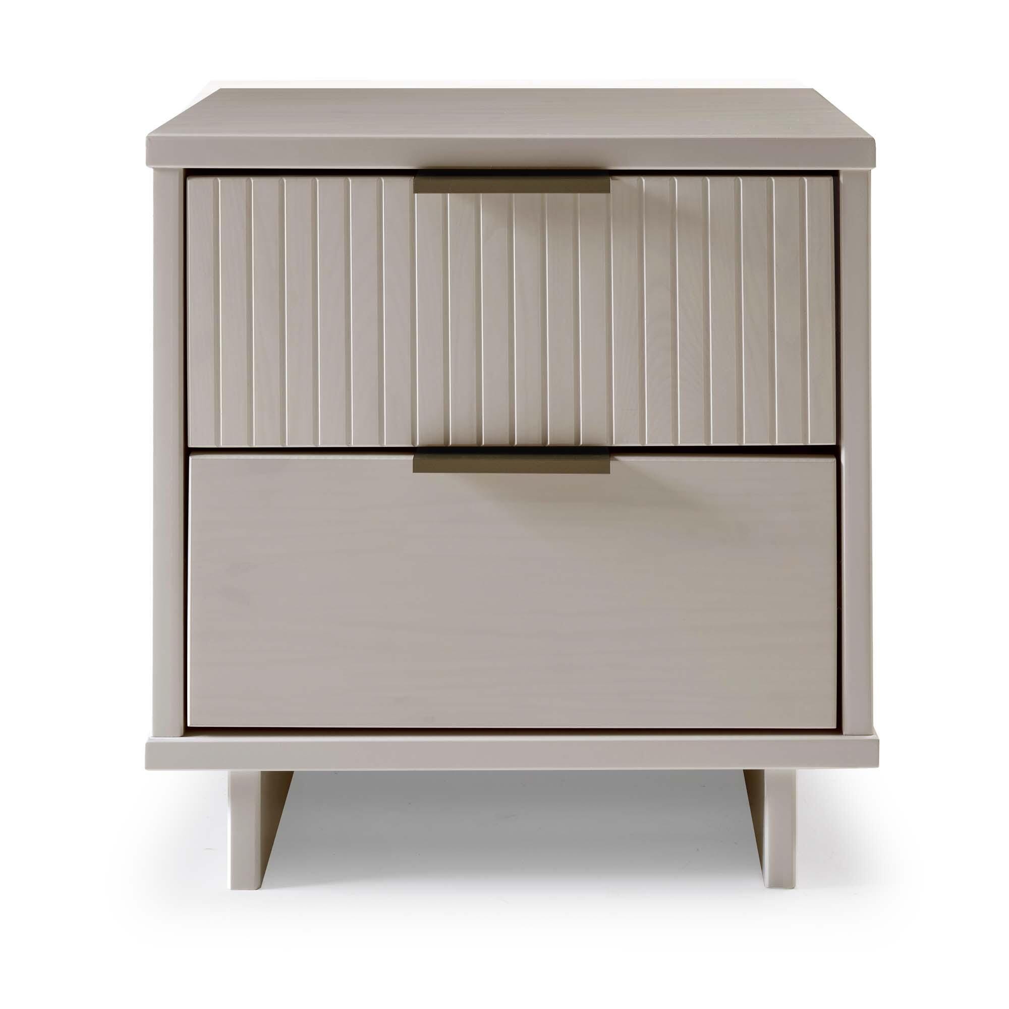 Manhattan Comfort Granville 18" 2 Drawer Nightstand, Light Gray, large