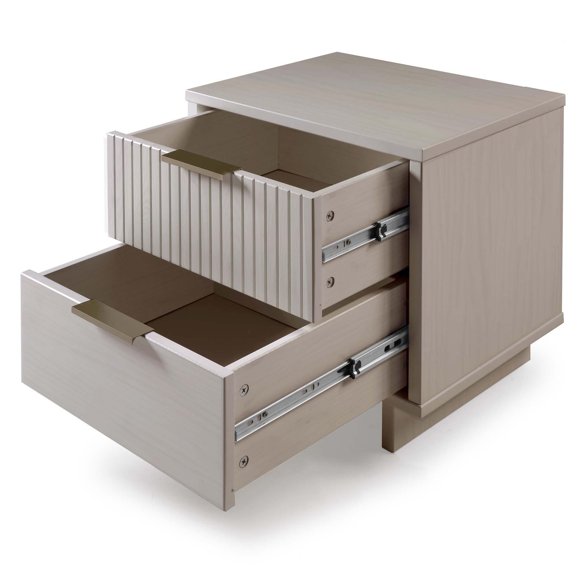 Manhattan Comfort Granville 18" 2 Drawer Nightstand, Light Gray, large
