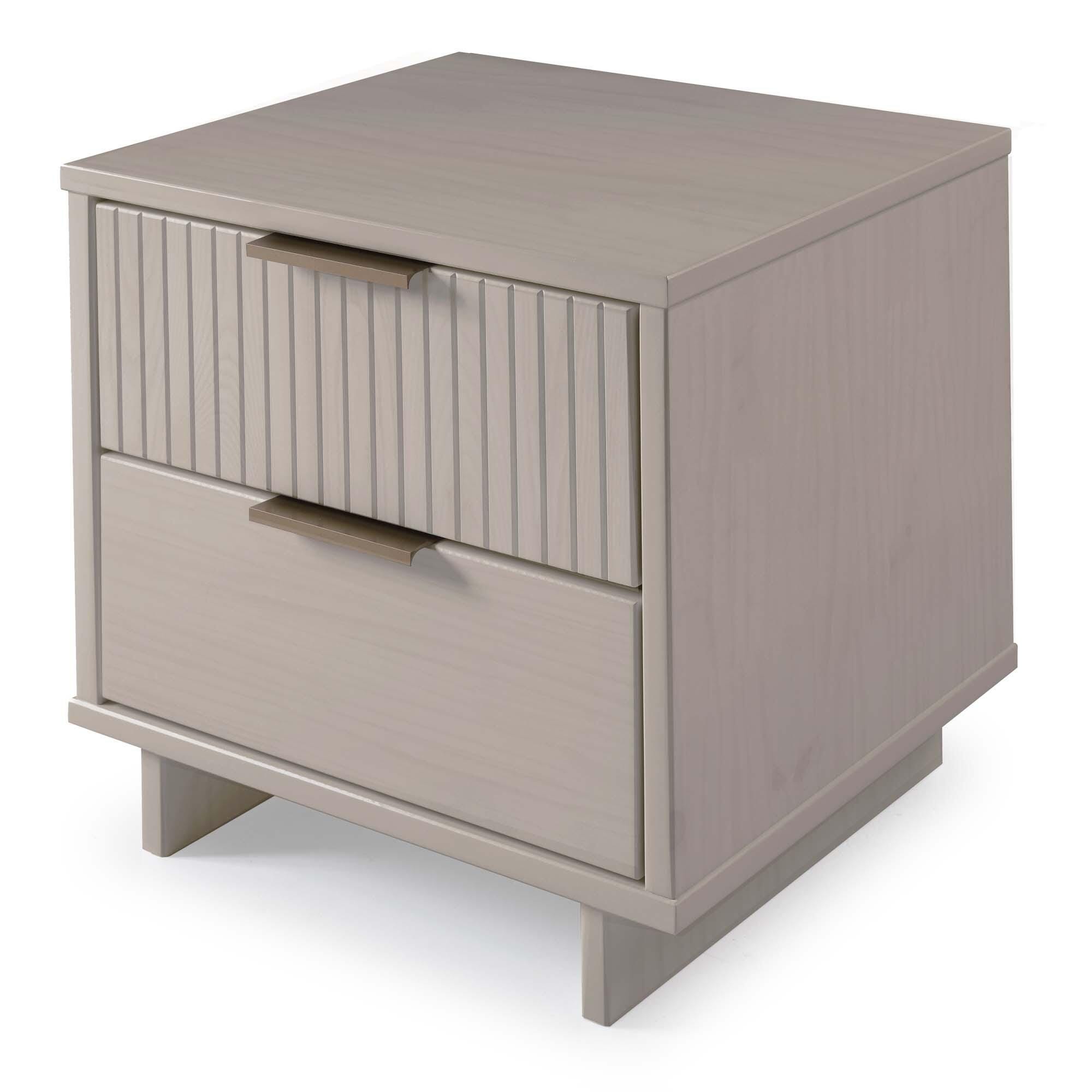 Manhattan Comfort Granville 18" 2 Drawer Nightstand, Light Gray, large