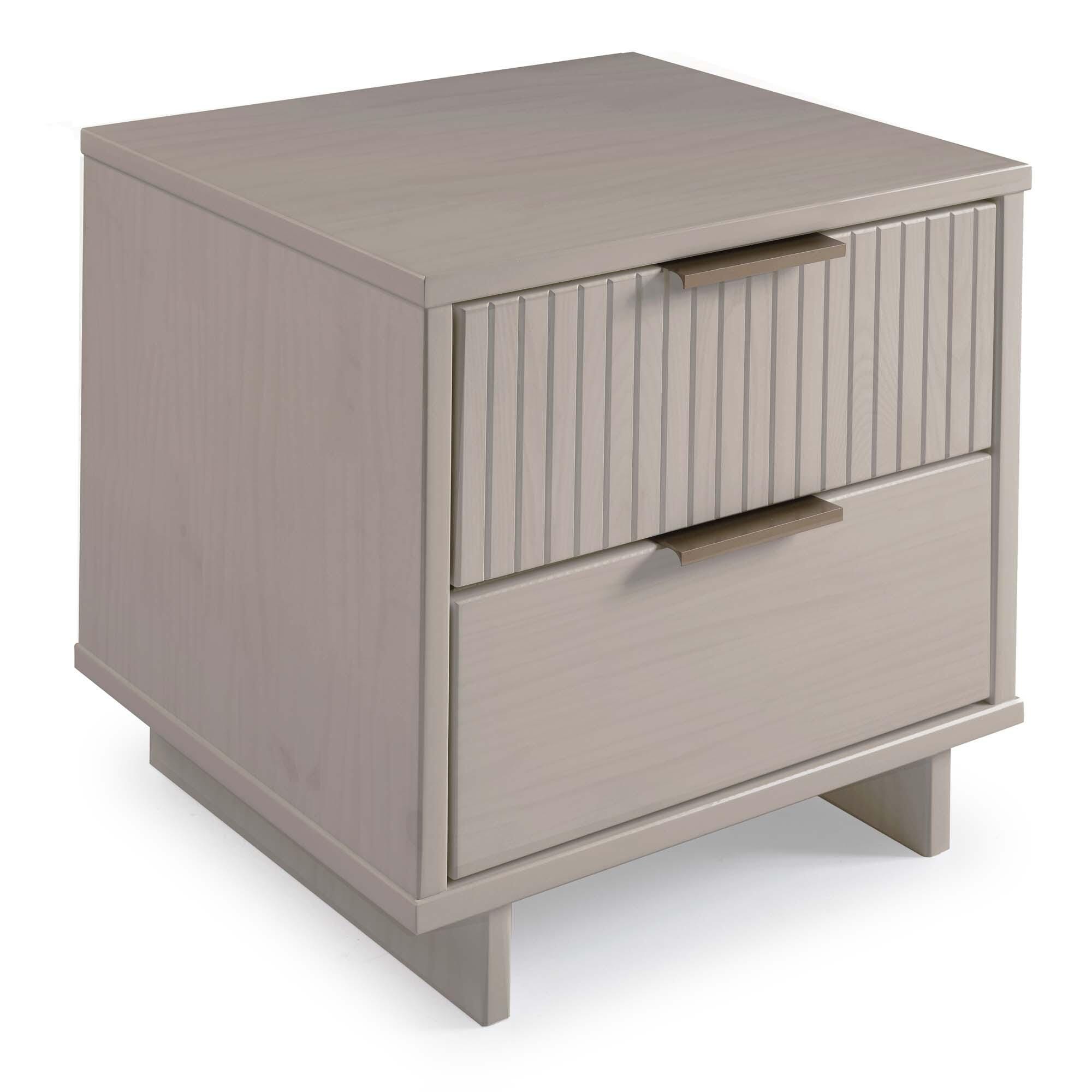 Manhattan Comfort Granville 18" 2 Drawer Nightstand, Light Gray, large