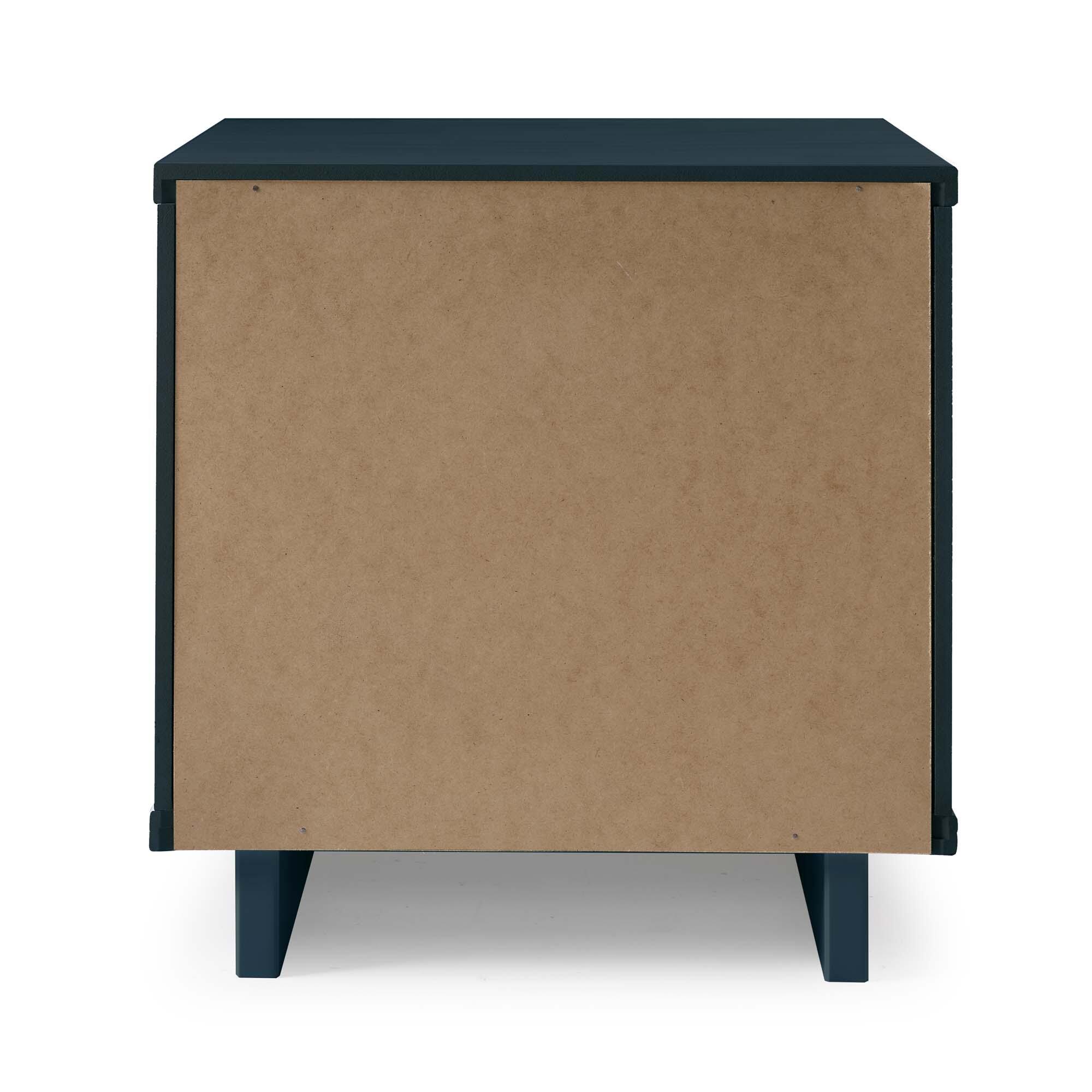 Manhattan Comfort Granville 18" 2 Drawer Nightstand, Midnight Blue, large