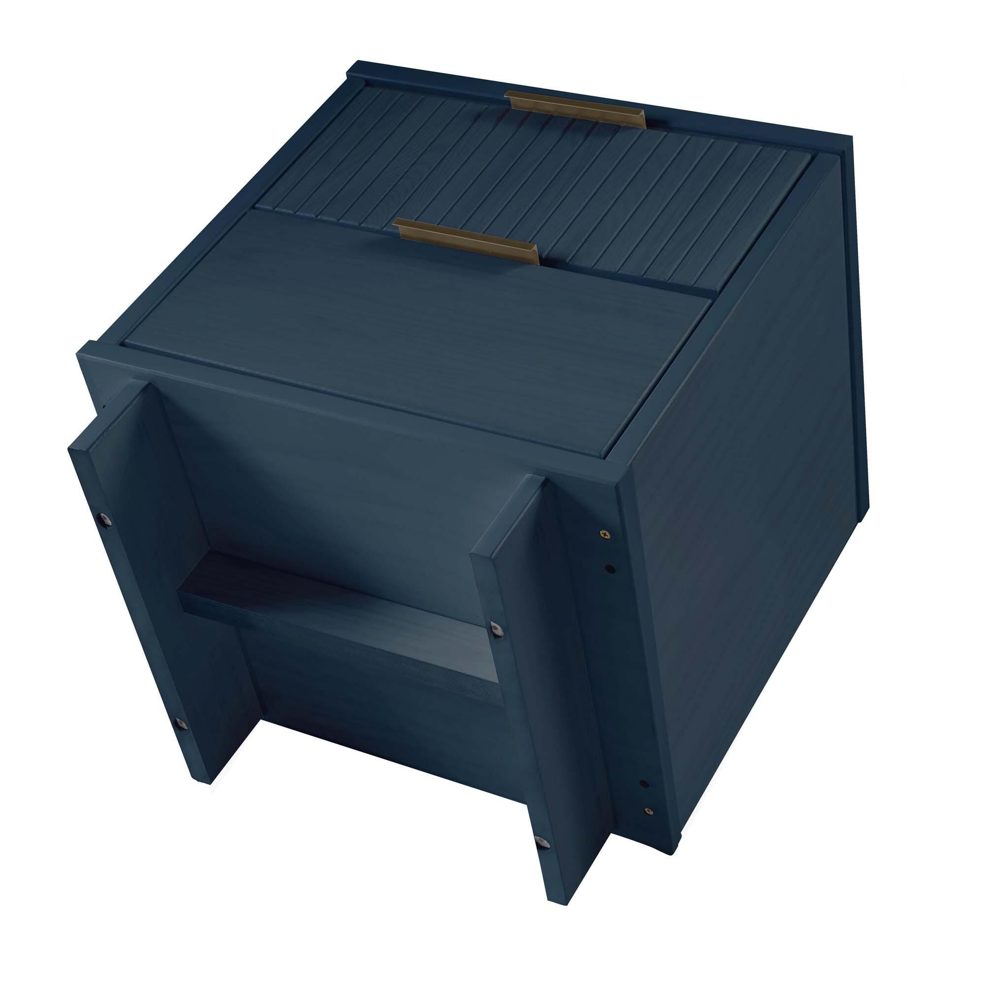 Manhattan Comfort Granville 18" 2 Drawer Nightstand, Midnight Blue, large
