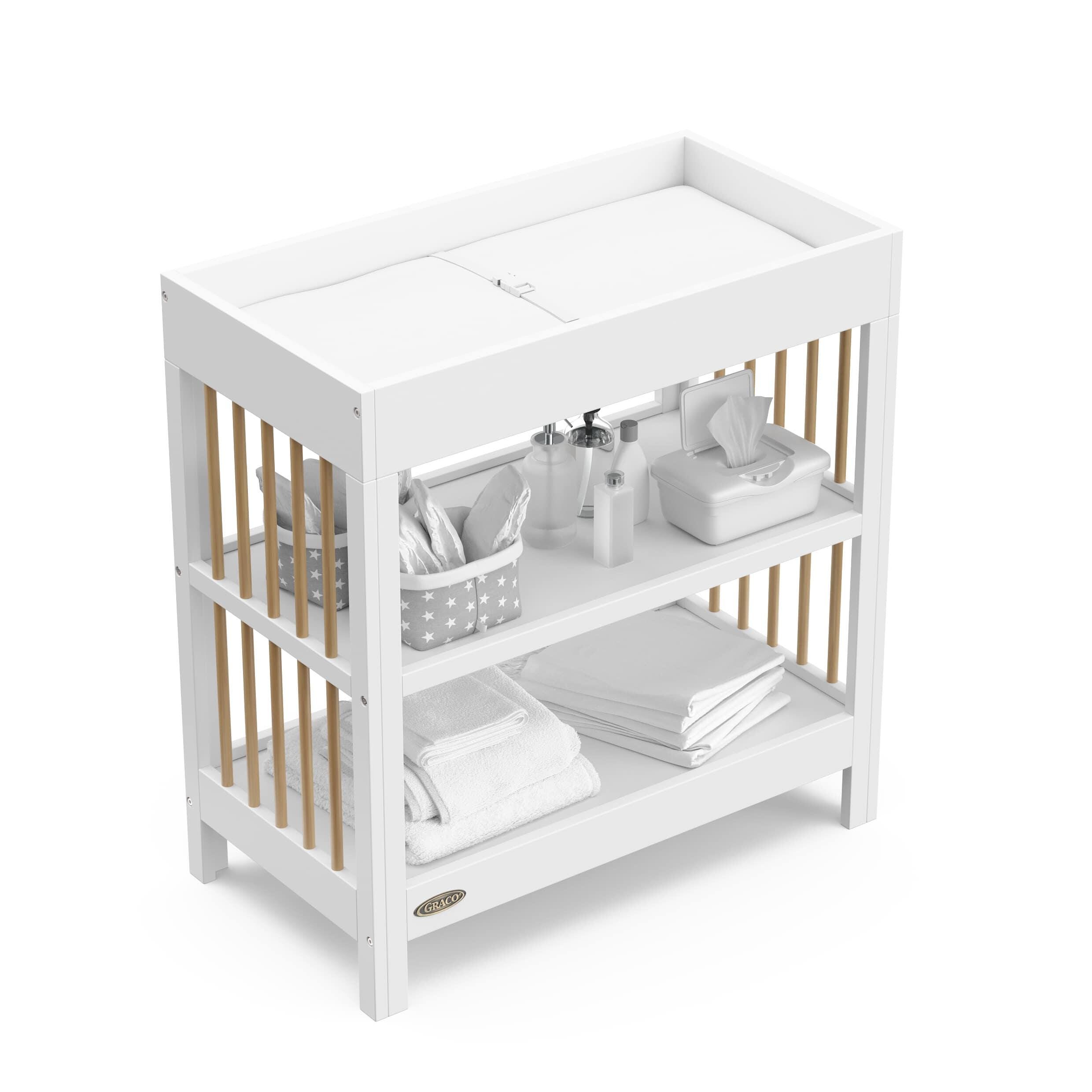 Graco Teddi Changing Table, White/Driftwood, large