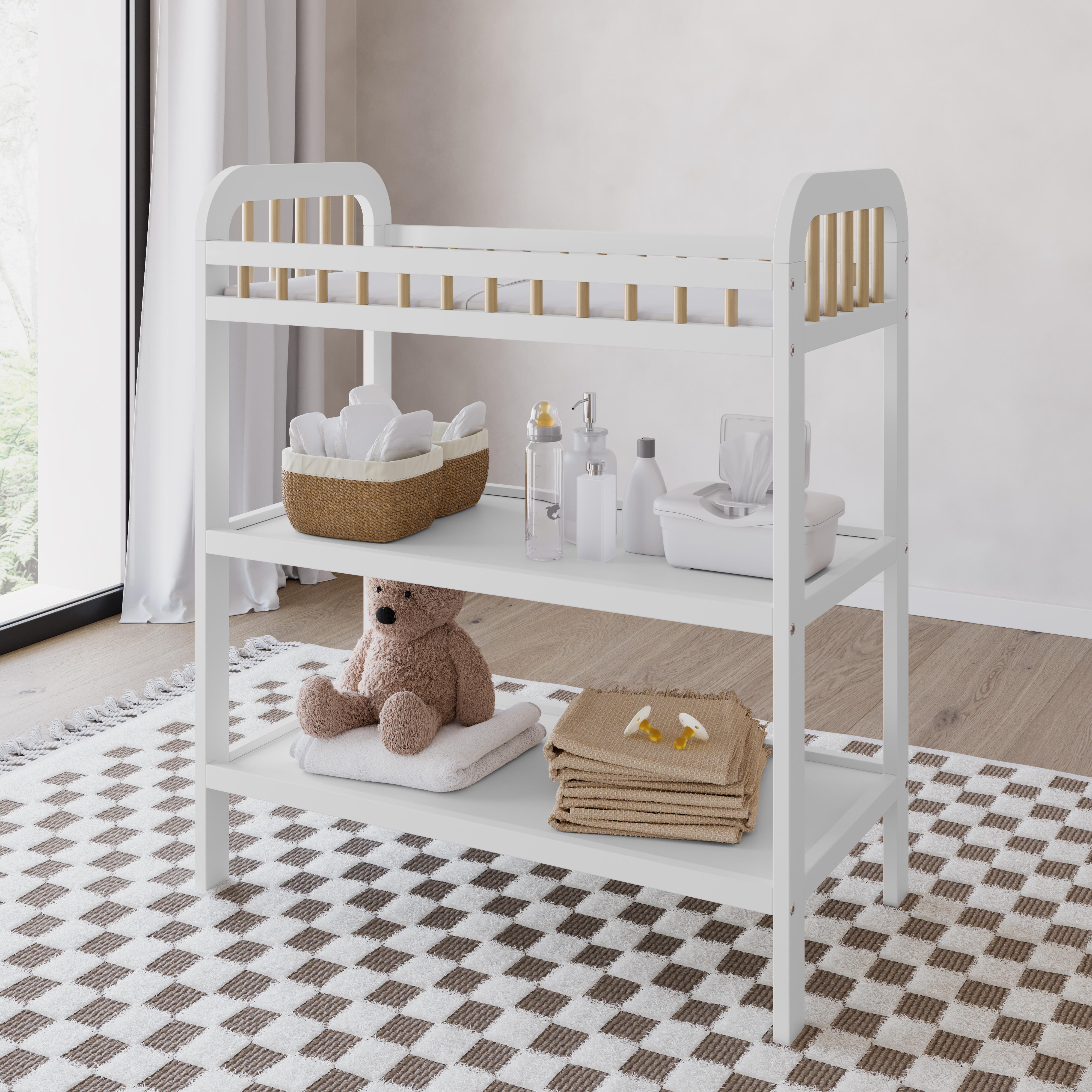 Storkcraft Pasadena Changing Table, White/Driftwood, large