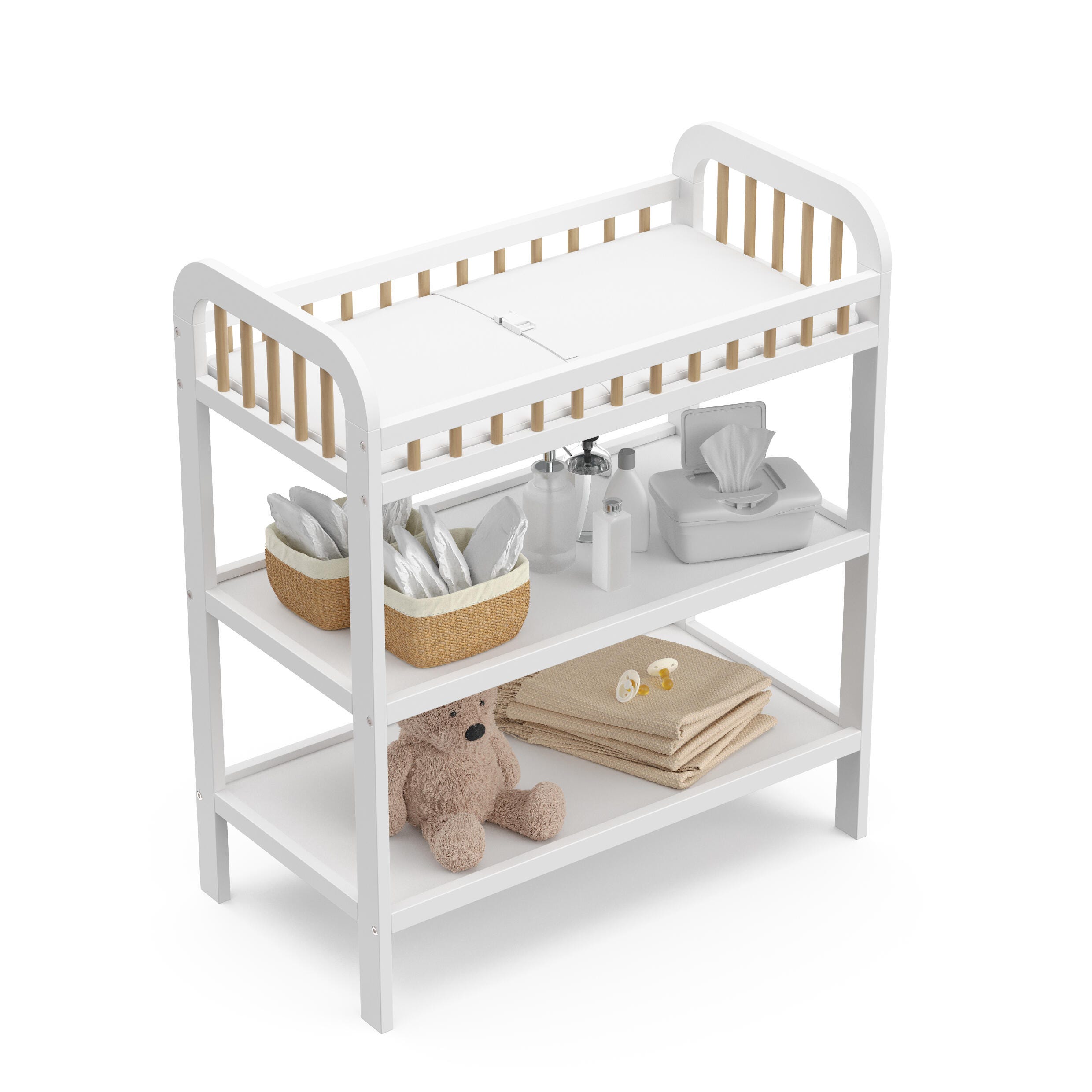 Storkcraft Pasadena Changing Table, White/Driftwood, large