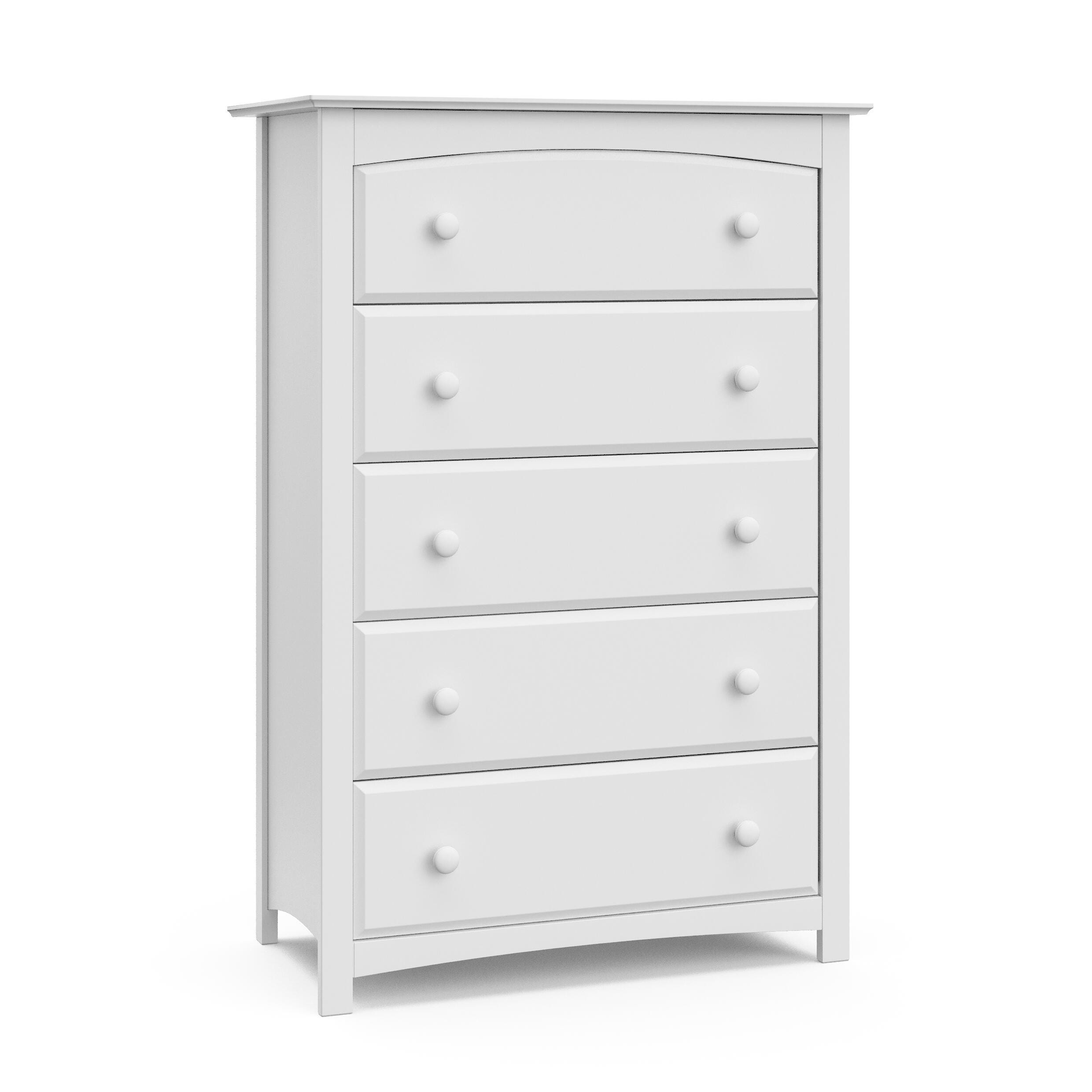 Storkcraft Kenton 5 Drawer Dresser, White, large