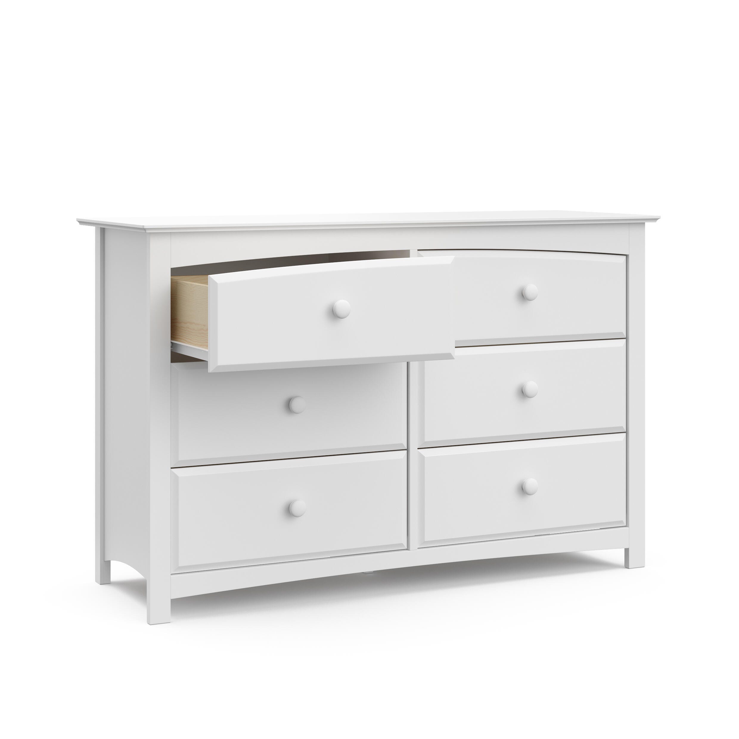 Storkcraft Kenton 6 Drawer Double Dresser, White, large