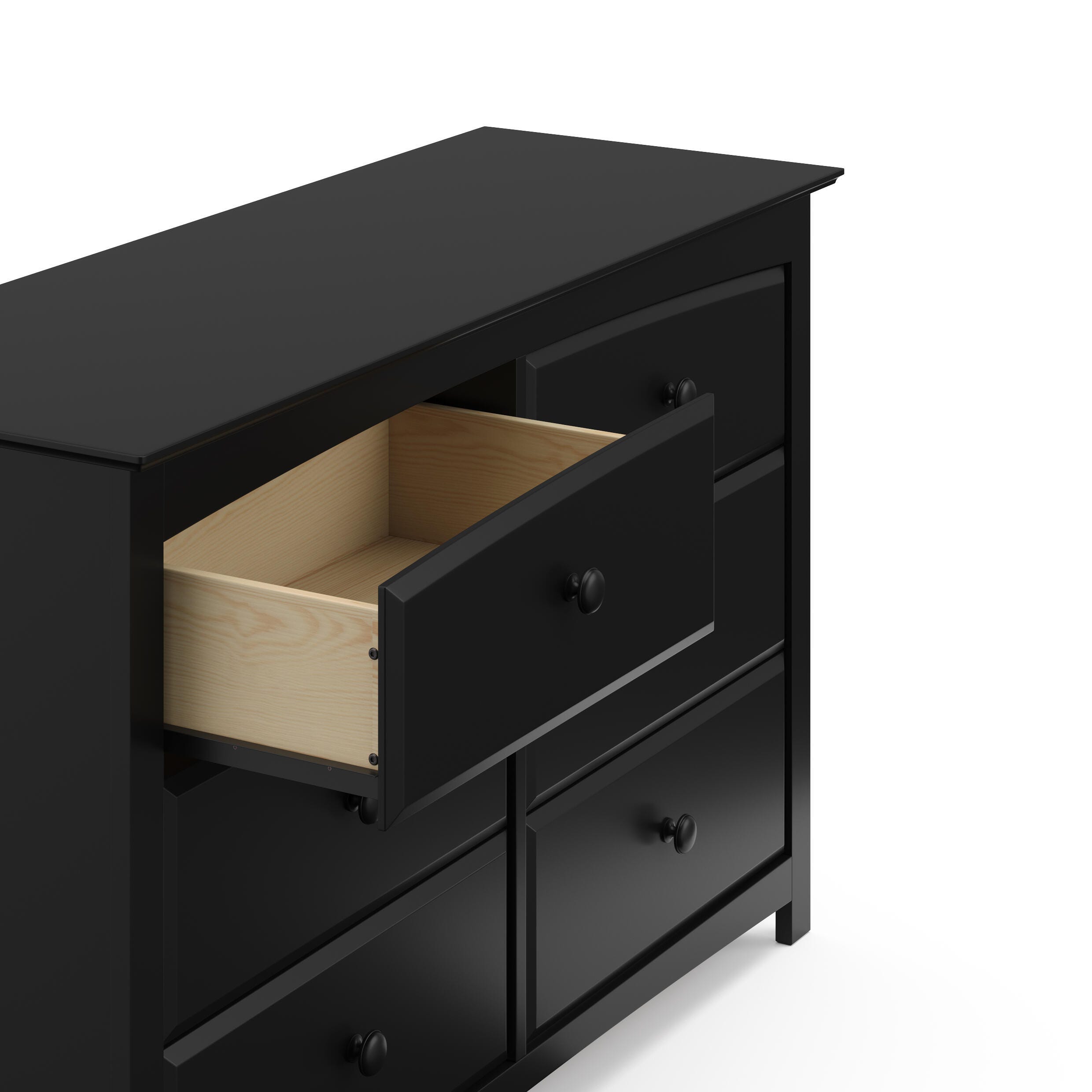 Storkcraft Kenton 6 Drawer Double Dresser, Black, large