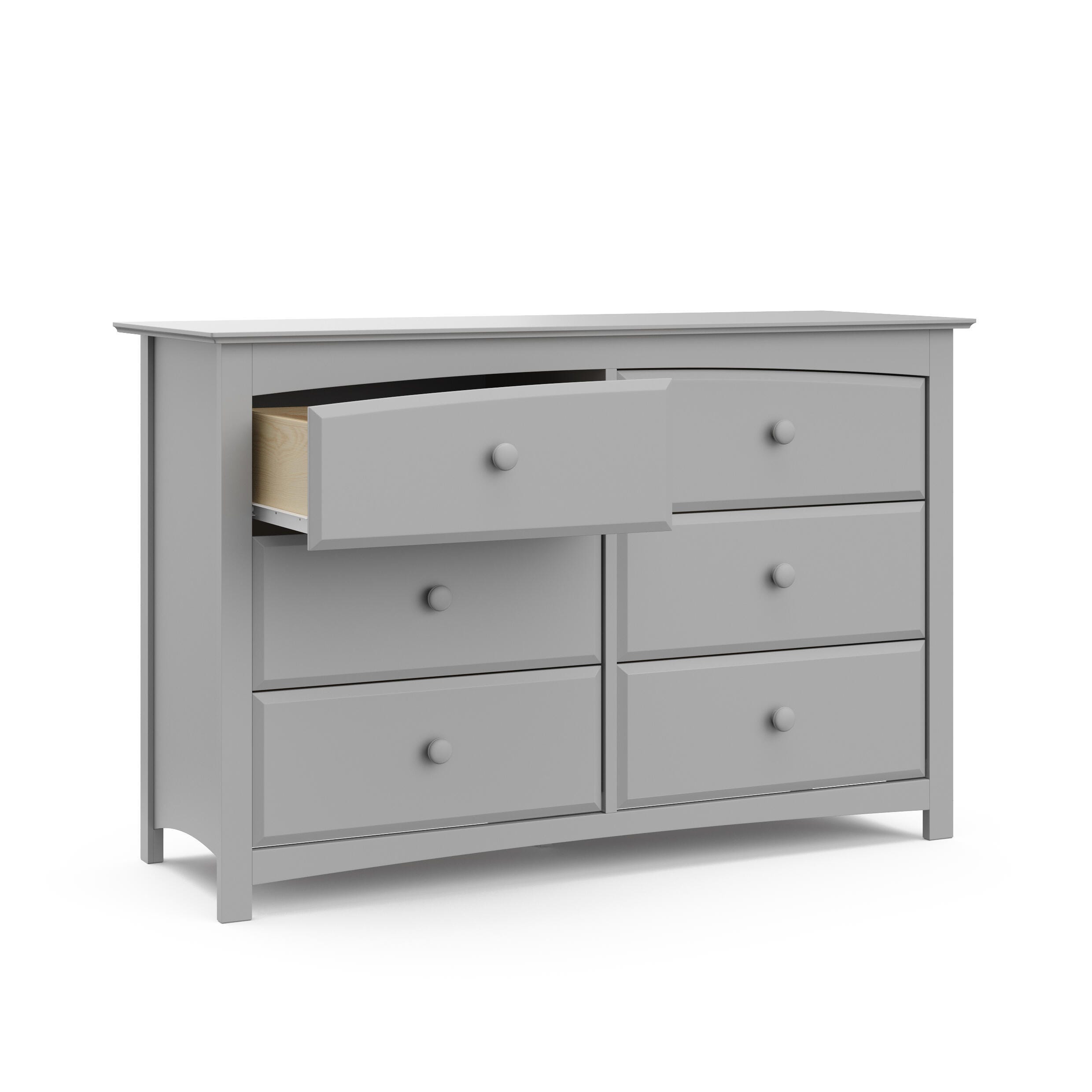 Storkcraft Kenton 6 Drawer Double Dresser, Pebble Gray, large