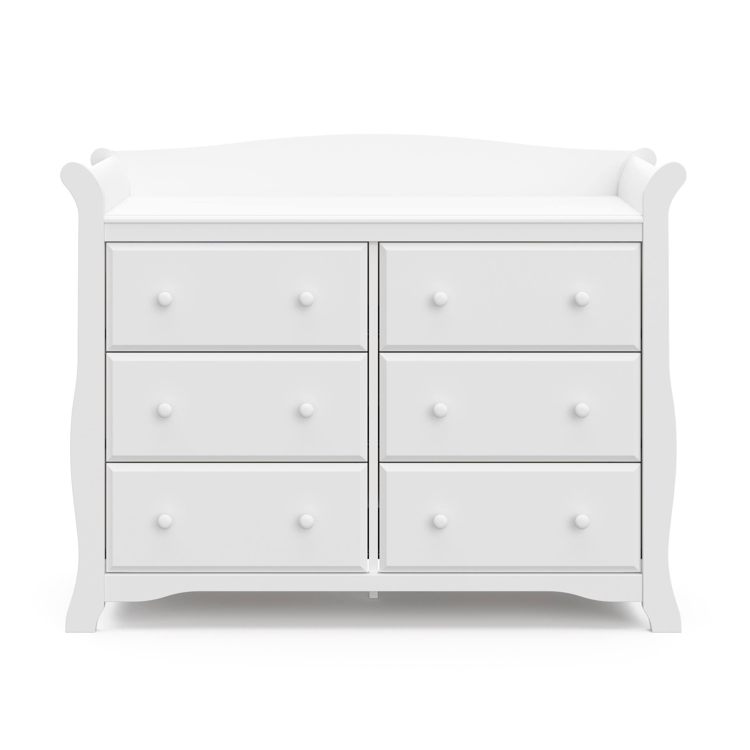 Storkcraft Avalon 6 Drawer Double Dresser, White, large