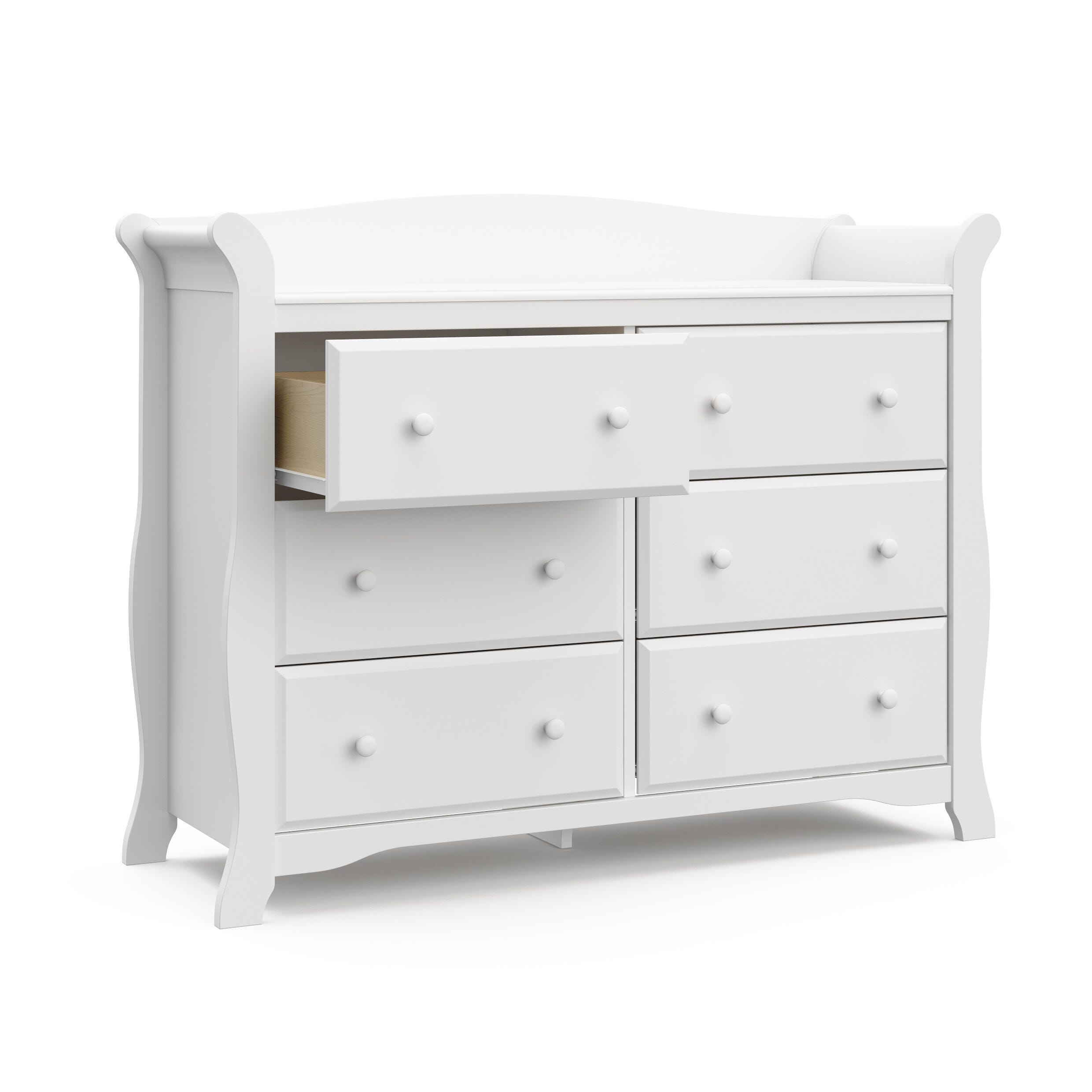 Storkcraft Avalon 6 Drawer Double Dresser, White, large