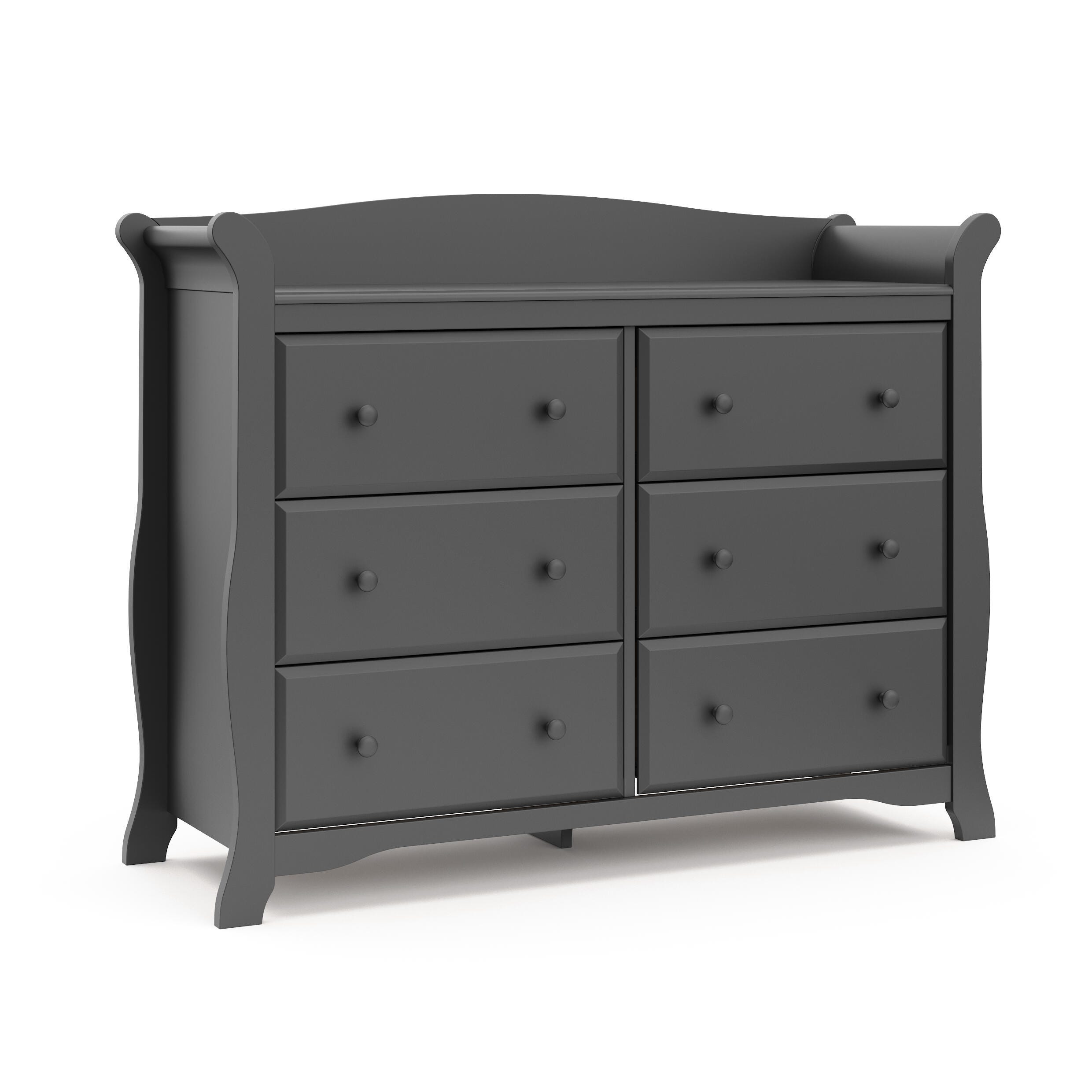 Storkcraft Avalon 6 Drawer Double Dresser, Gray, large