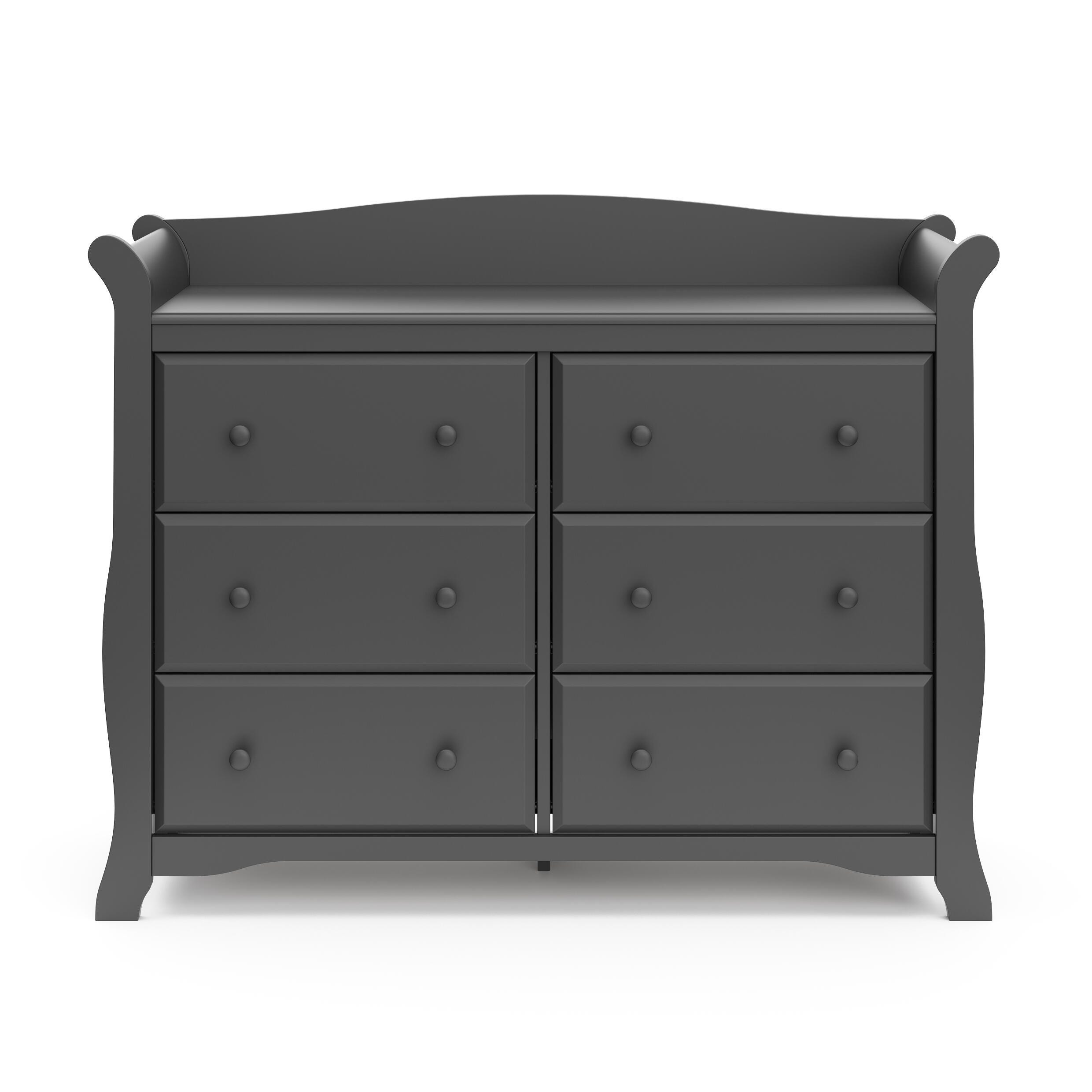 Storkcraft Avalon 6 Drawer Double Dresser, Gray, large