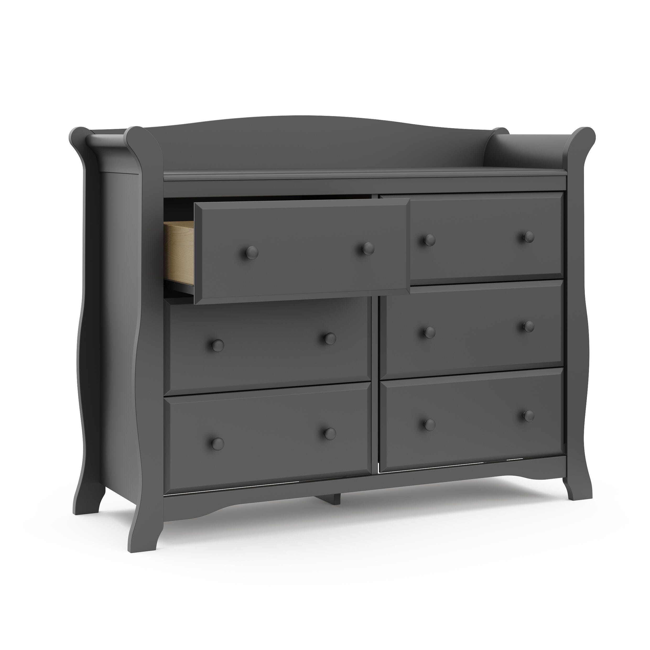 Storkcraft Avalon 6 Drawer Double Dresser, Gray, large