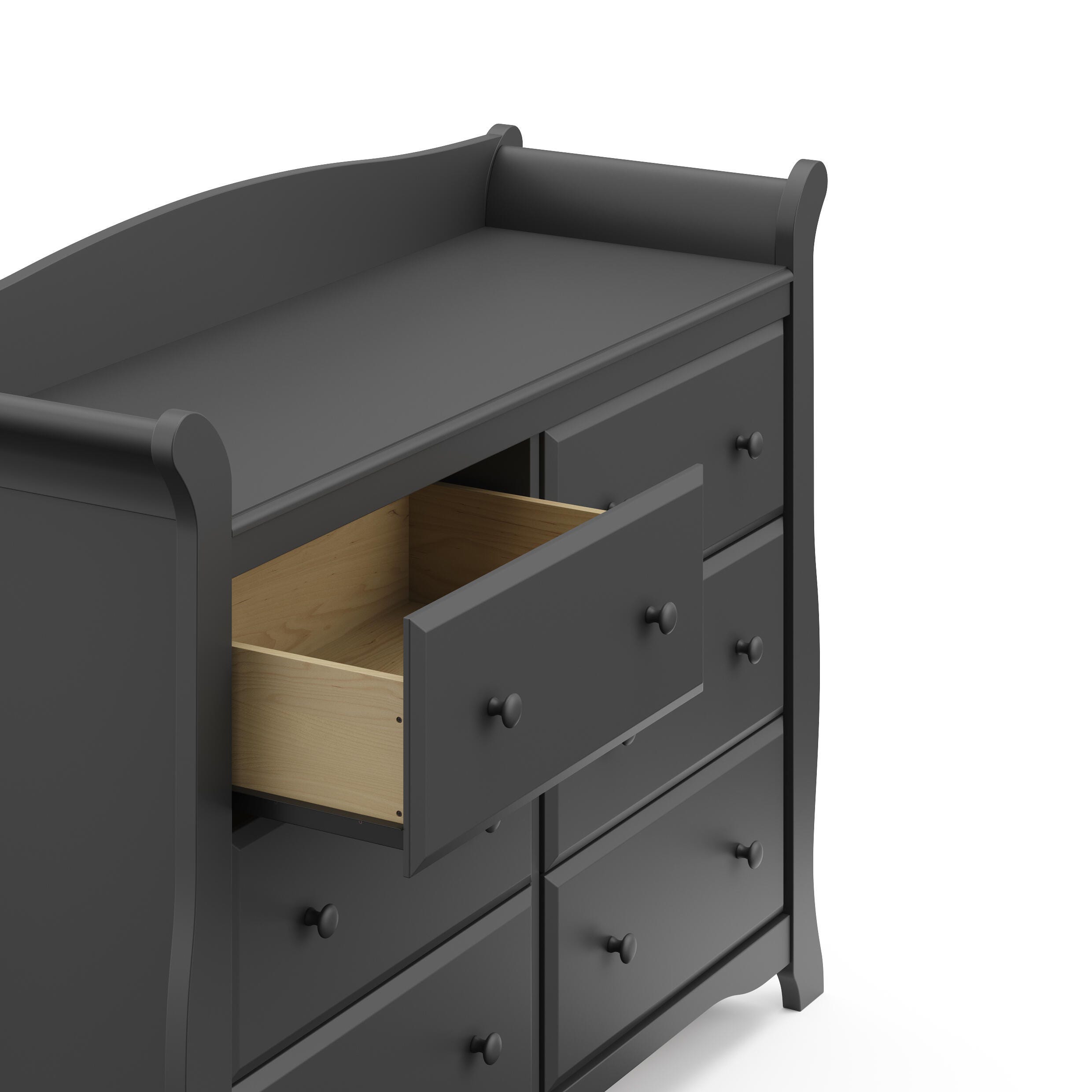 Storkcraft Avalon 6 Drawer Double Dresser, Gray, large