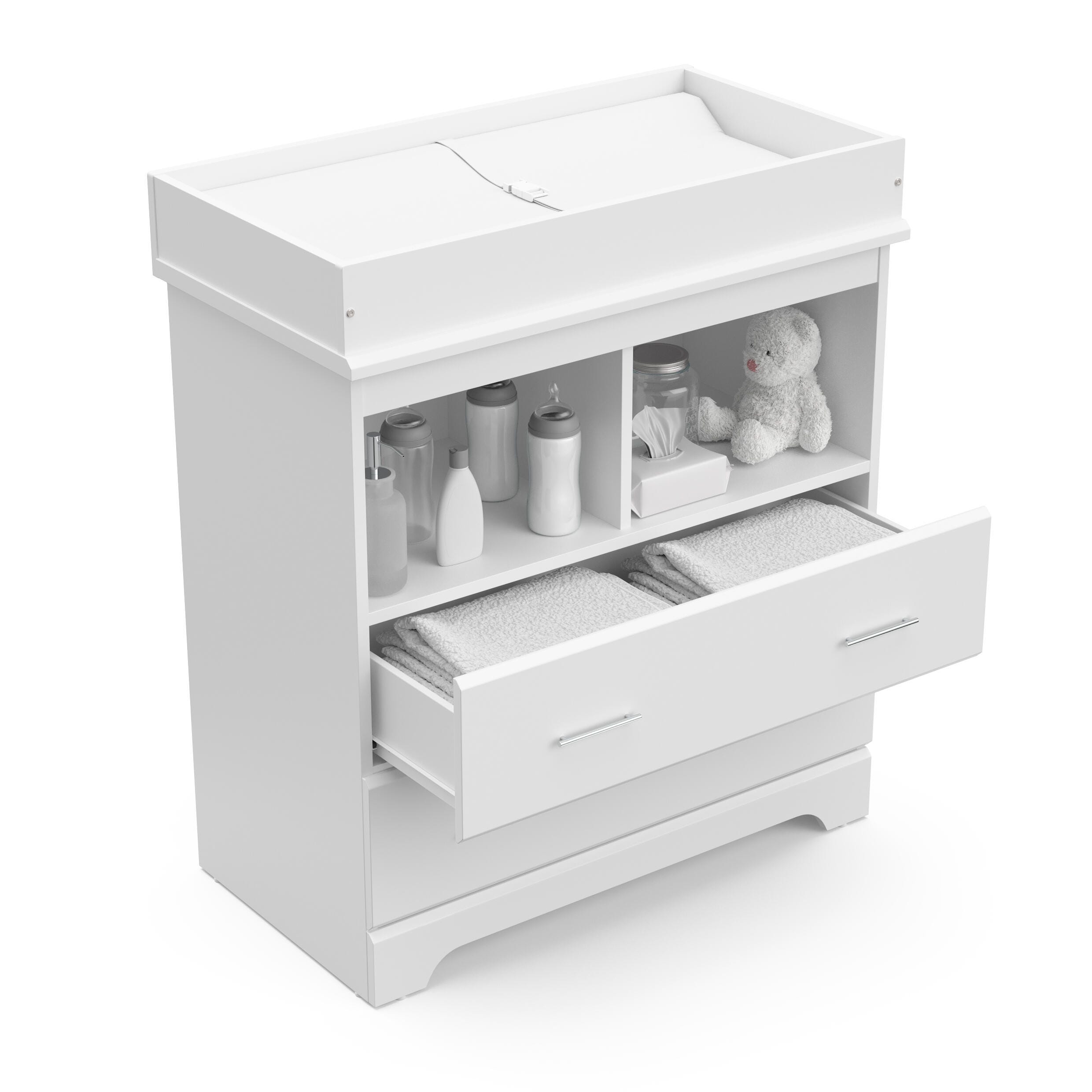 Storkcraft Brookside 2-Drawer Changing Chest, White, large