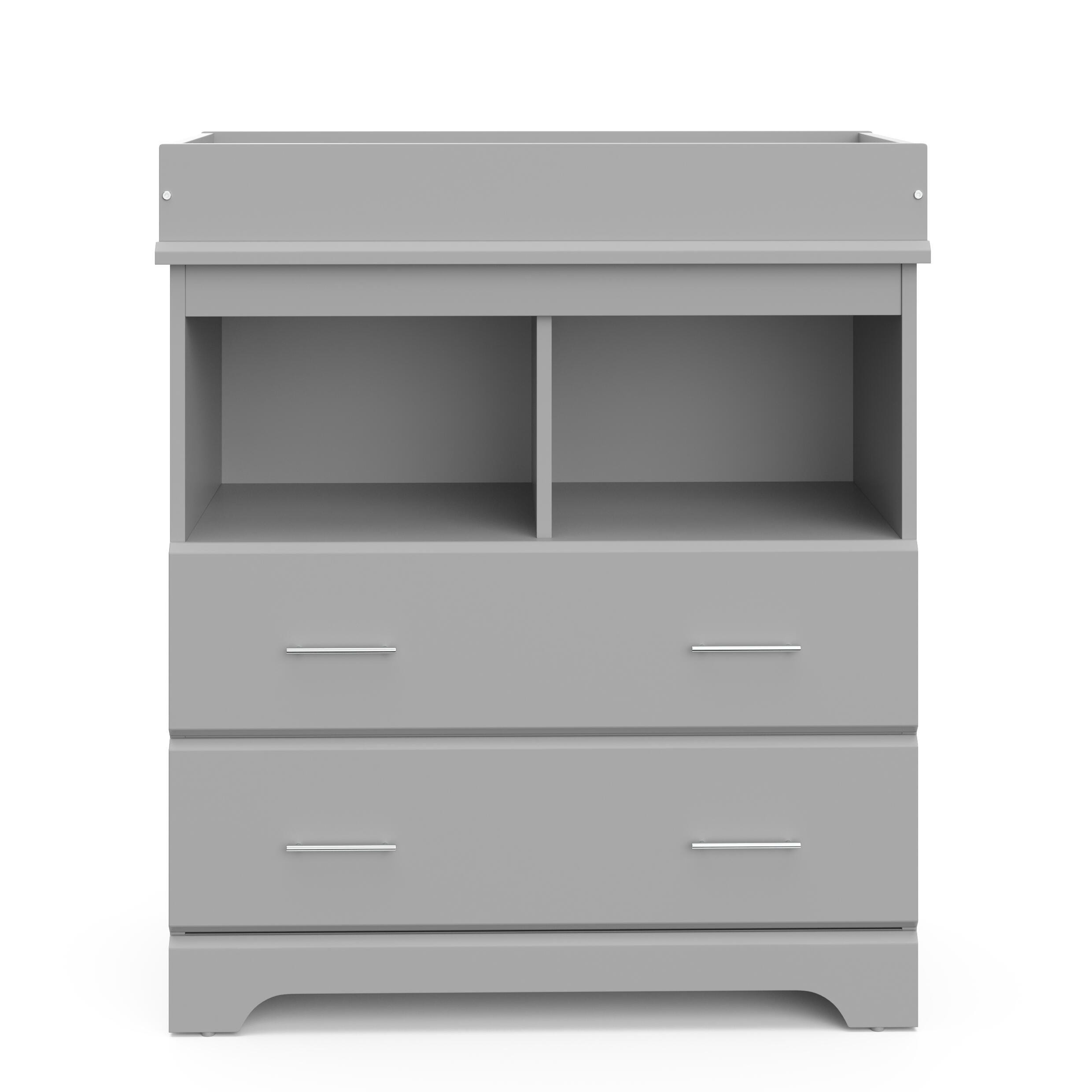 Storkcraft Brookside 2-Drawer Changing Chest, Pebble Gray, large