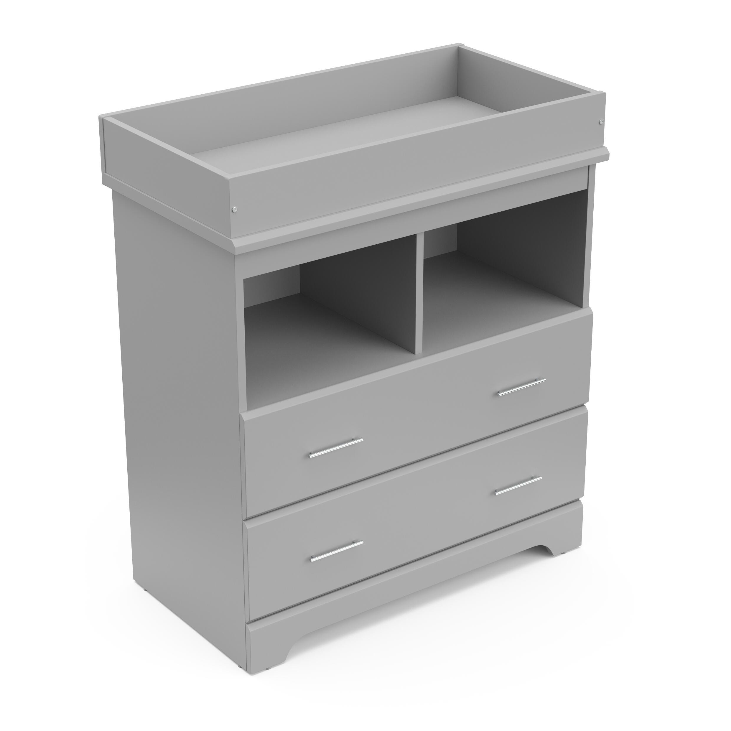 Storkcraft Brookside 2-Drawer Changing Chest, Pebble Gray, large