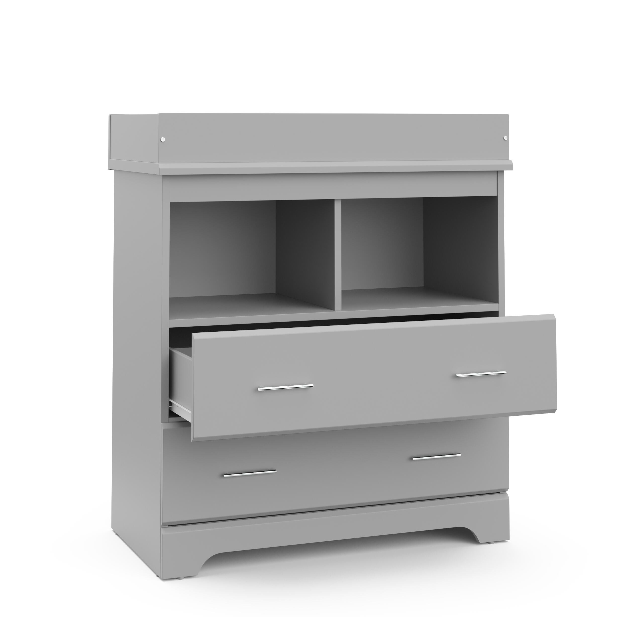 Storkcraft Brookside 2-Drawer Changing Chest, Pebble Gray, large