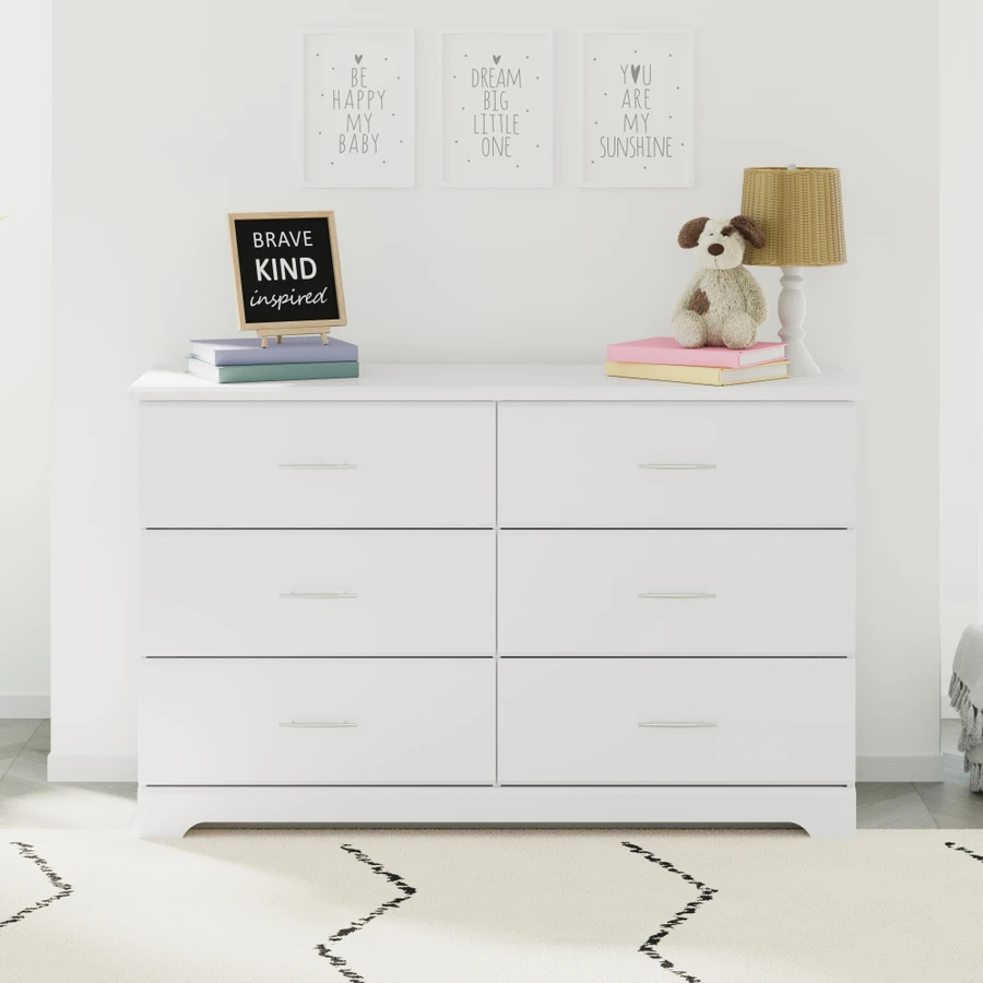 Storkcraft Brookside 6-Drawer White Dresser Storkcraft Brookside 6-Drawer White Dresser