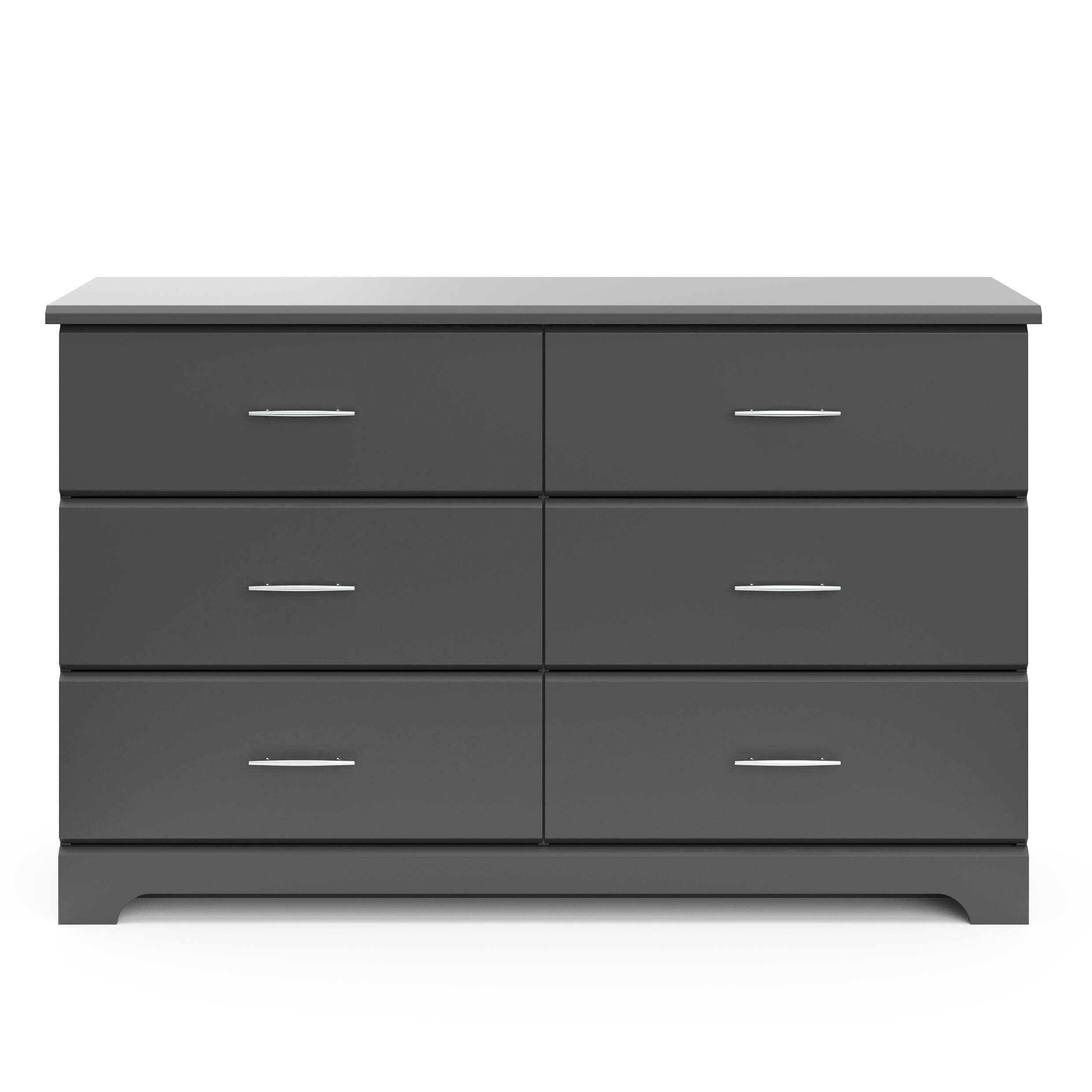 Storkcraft Brookside 6 Drawer Double Dresser, Gray, large