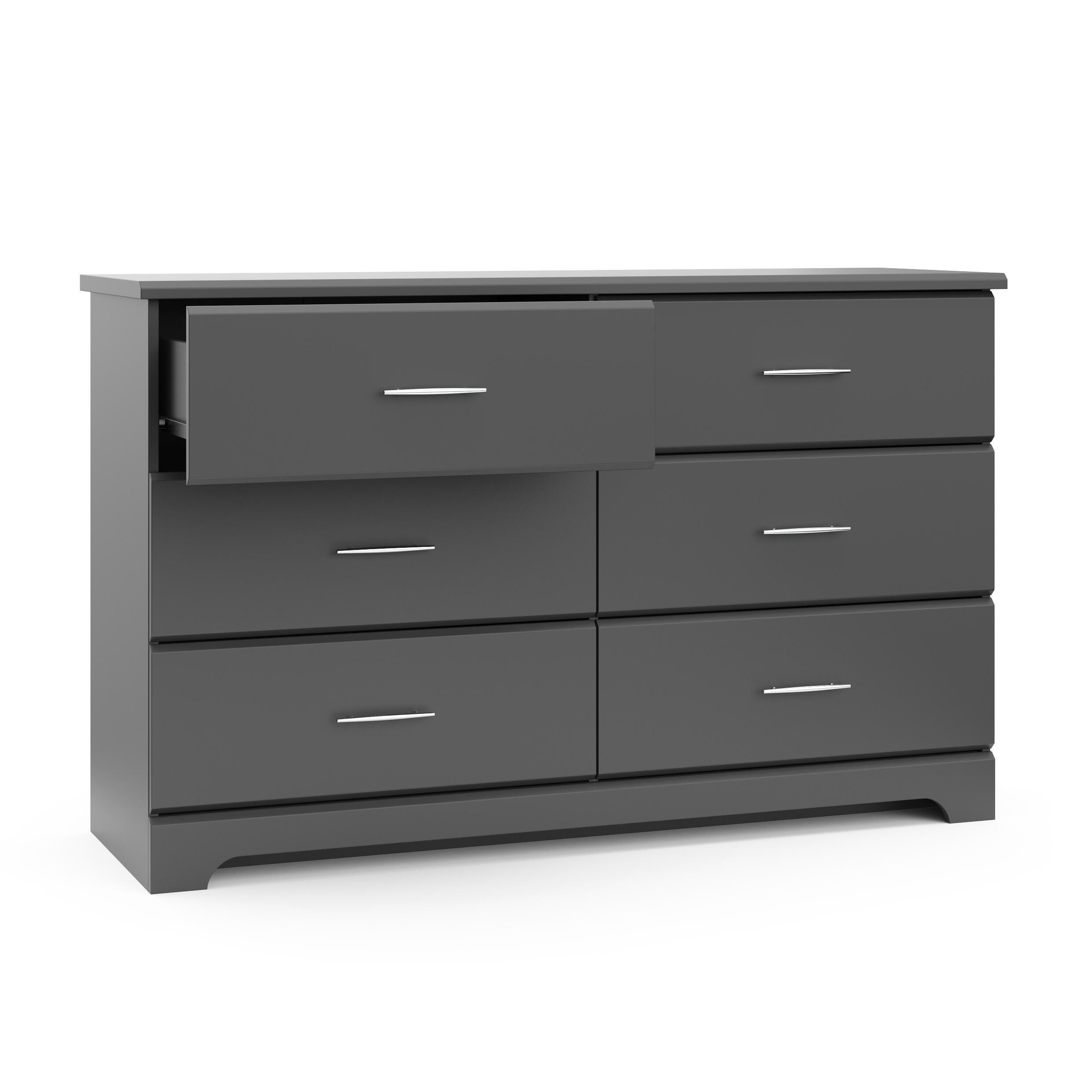 Storkcraft Brookside 6 Drawer Double Dresser, Gray, large