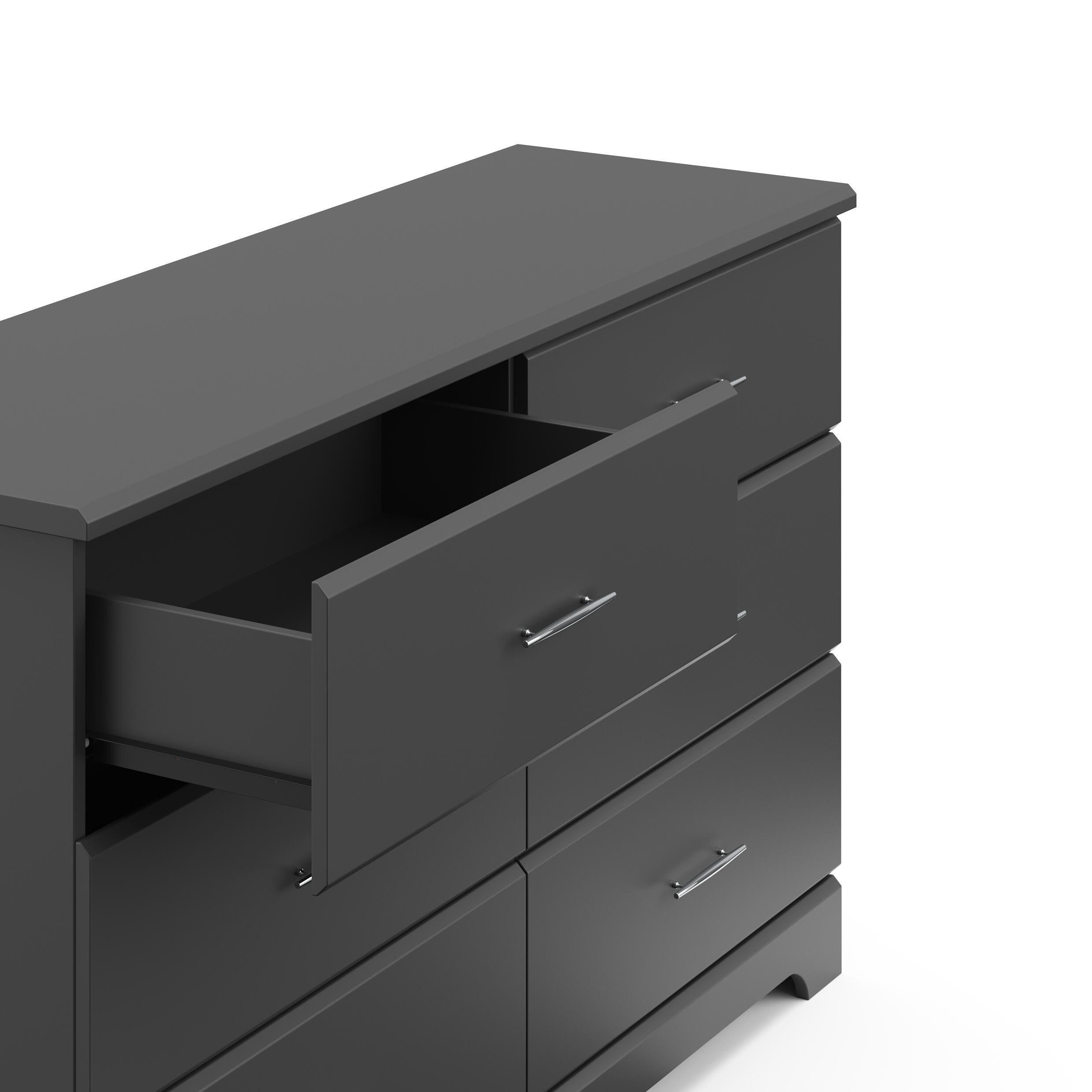 Storkcraft Brookside 6 Drawer Double Dresser, Gray, large
