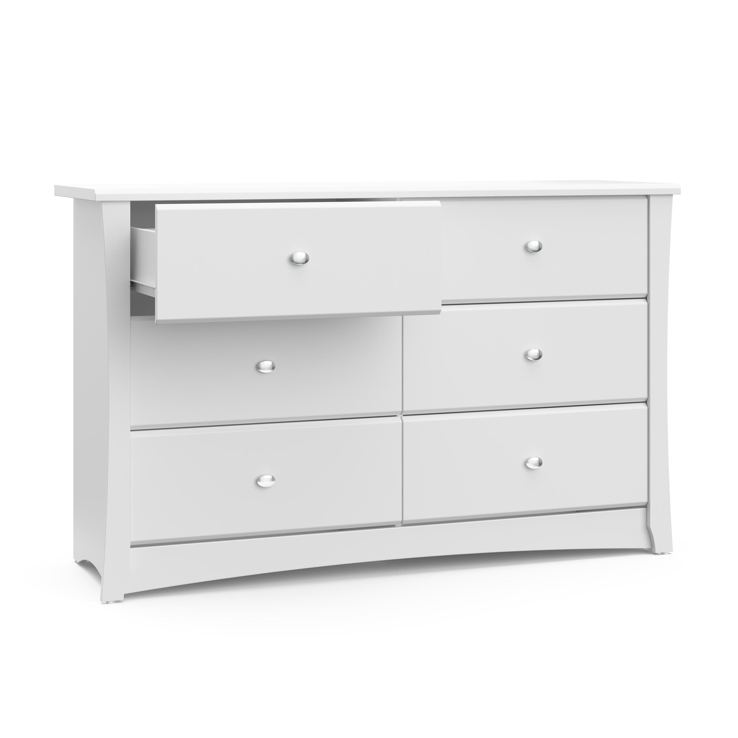 Storkcraft Crescent 6 Drawer Double Dresser, White, large