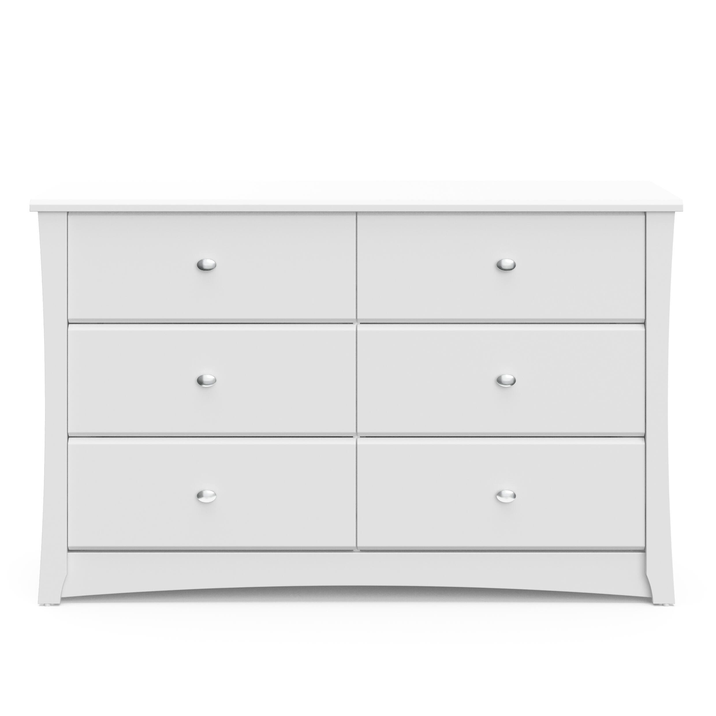 Storkcraft Crescent 6 Drawer Double Dresser, White, large