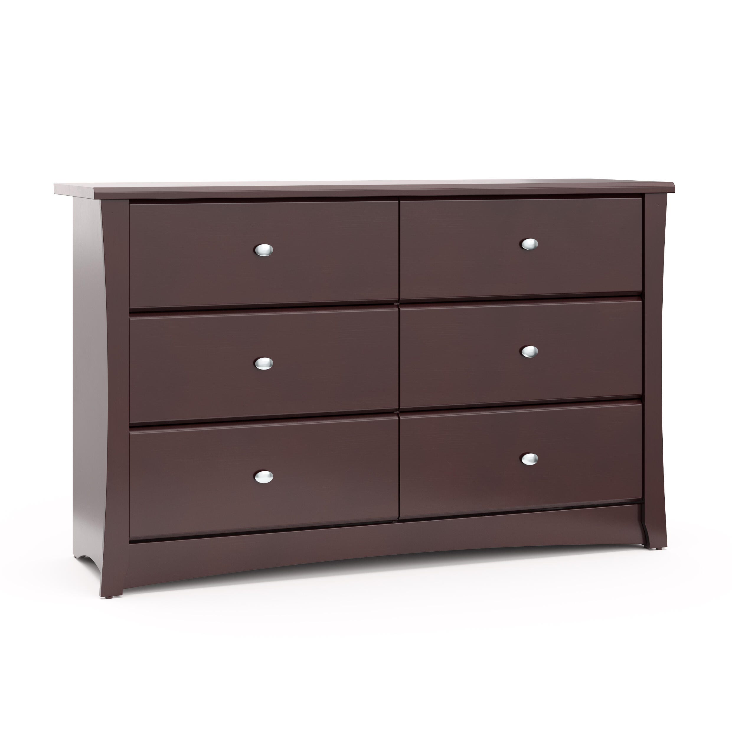 Storkcraft Crescent 6 Drawer Double Dresser, Espresso, large