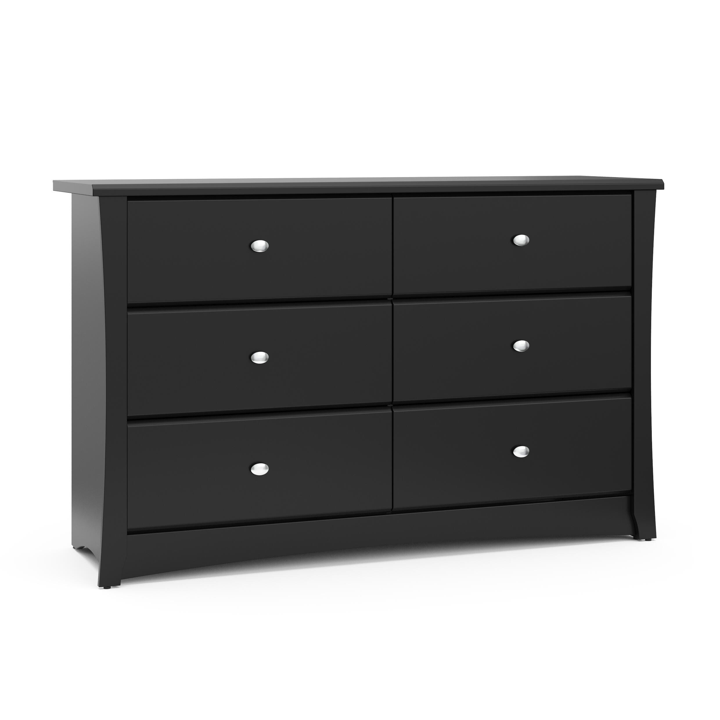 Storkcraft Crescent 6 Drawer Double Dresser, Black, large