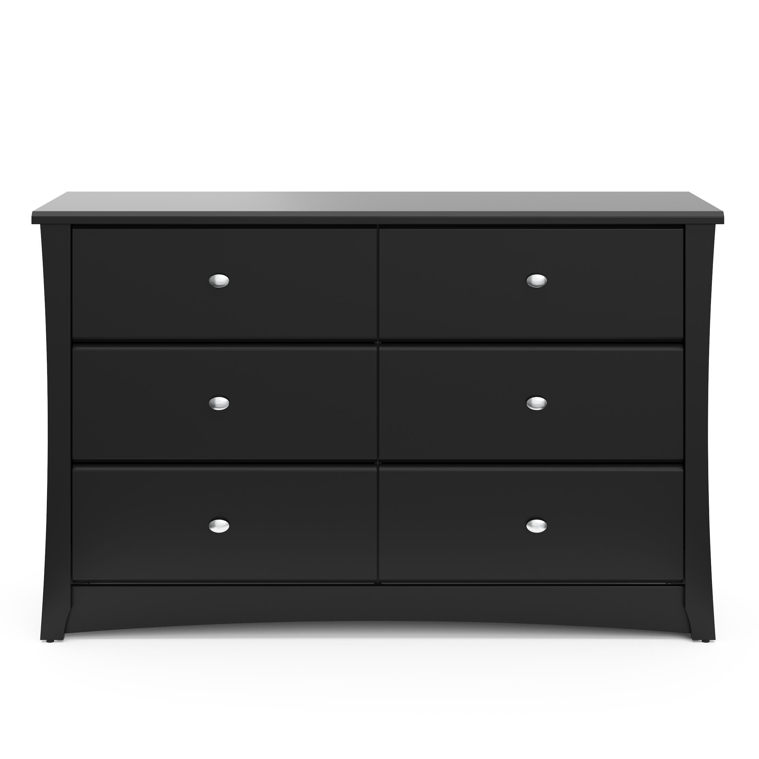 Storkcraft Crescent 6 Drawer Double Dresser, Black, large