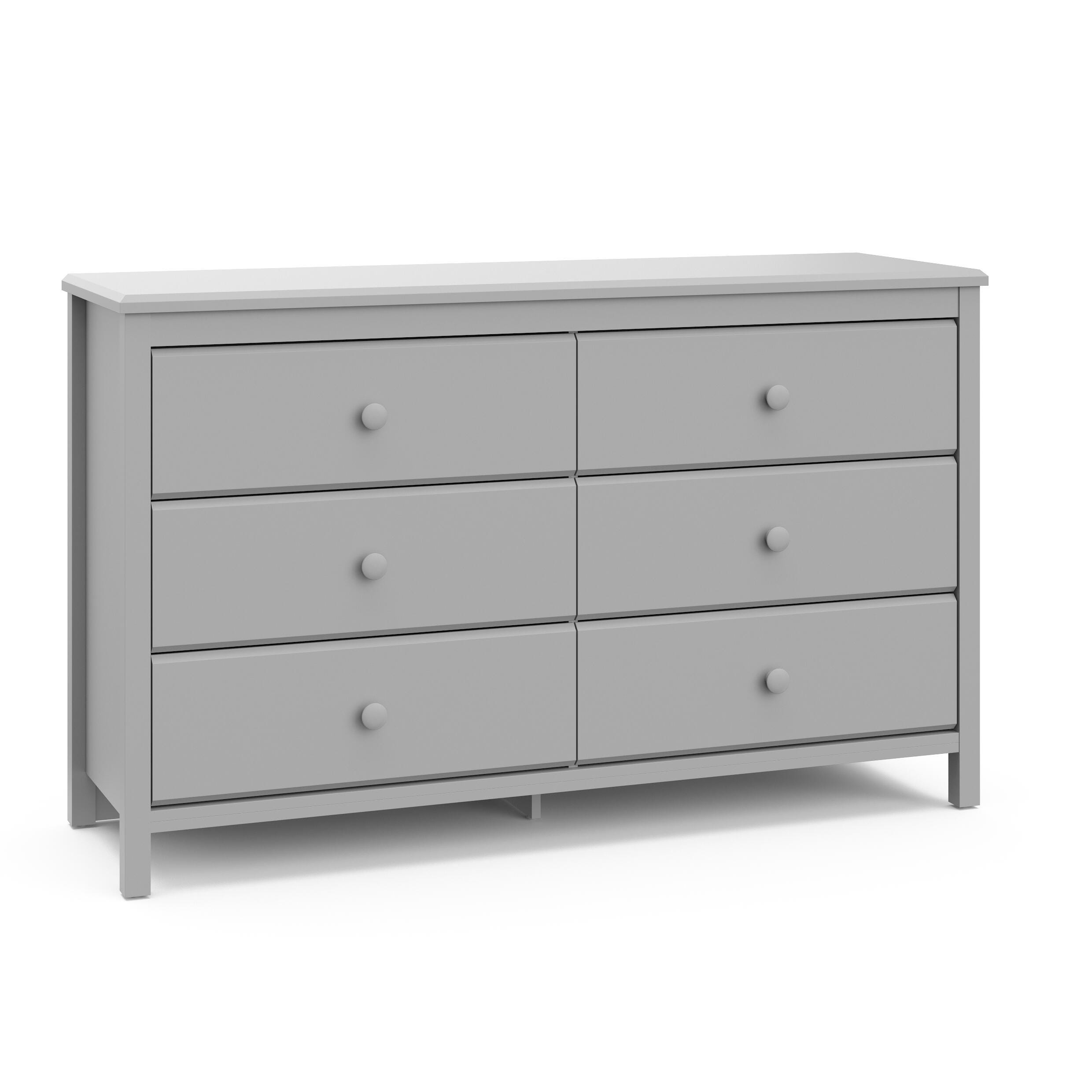 Storkcraft Alpine 6 Drawer Double Dresser, Pebble Gray, large