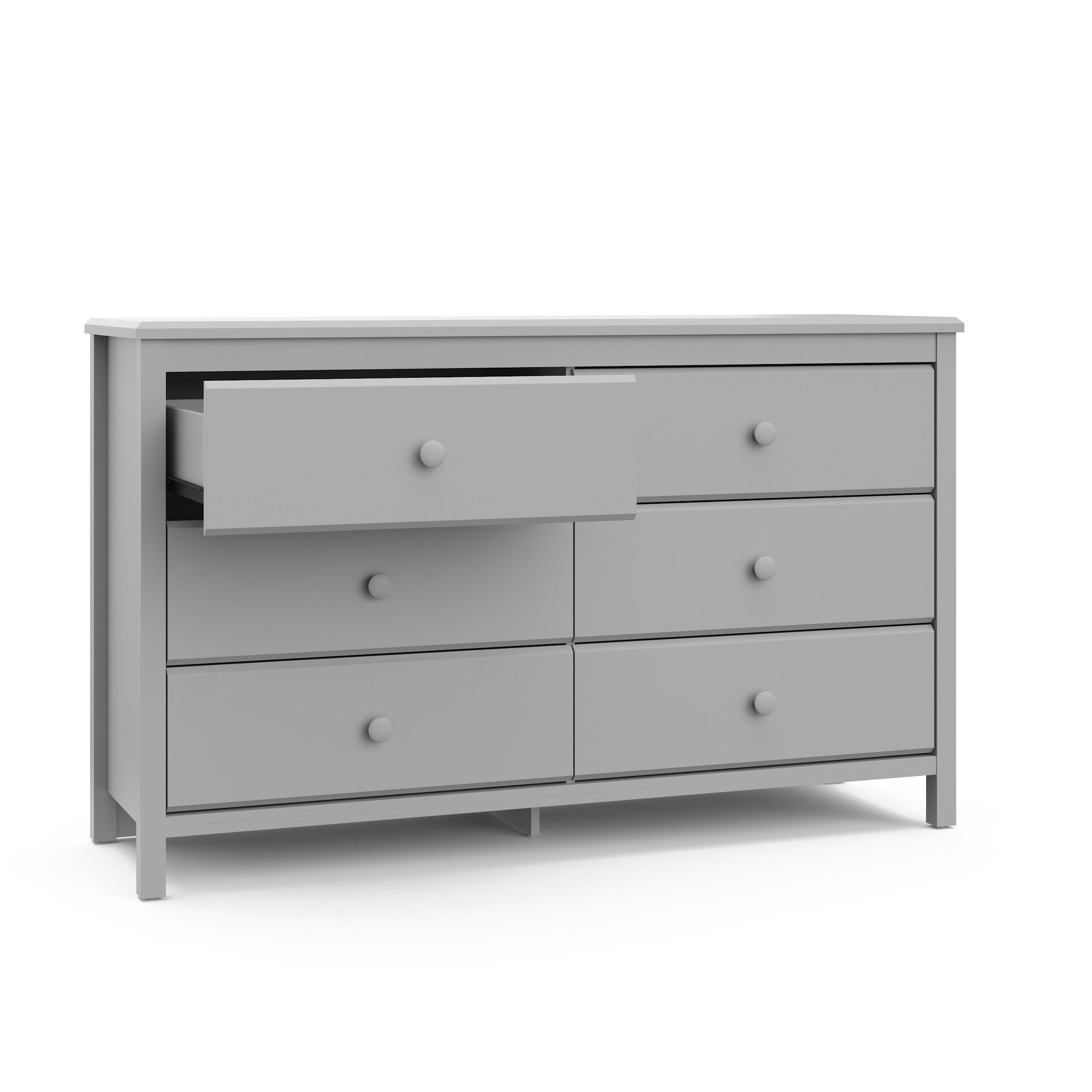 Storkcraft Alpine 6 Drawer Double Dresser, Pebble Gray, large