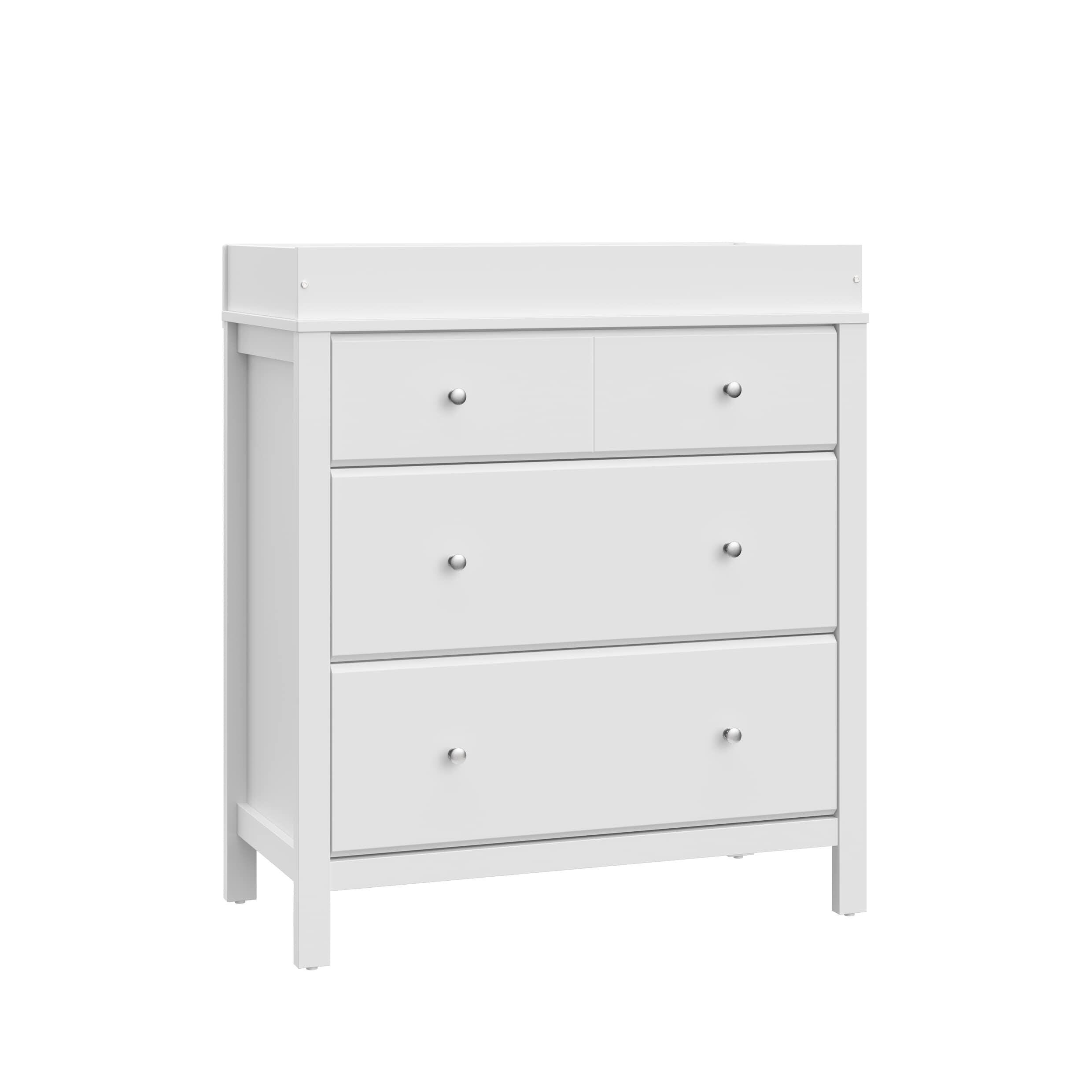 Storkcraft Horizon 3 Drawer Chest with Changing Topper, White, large