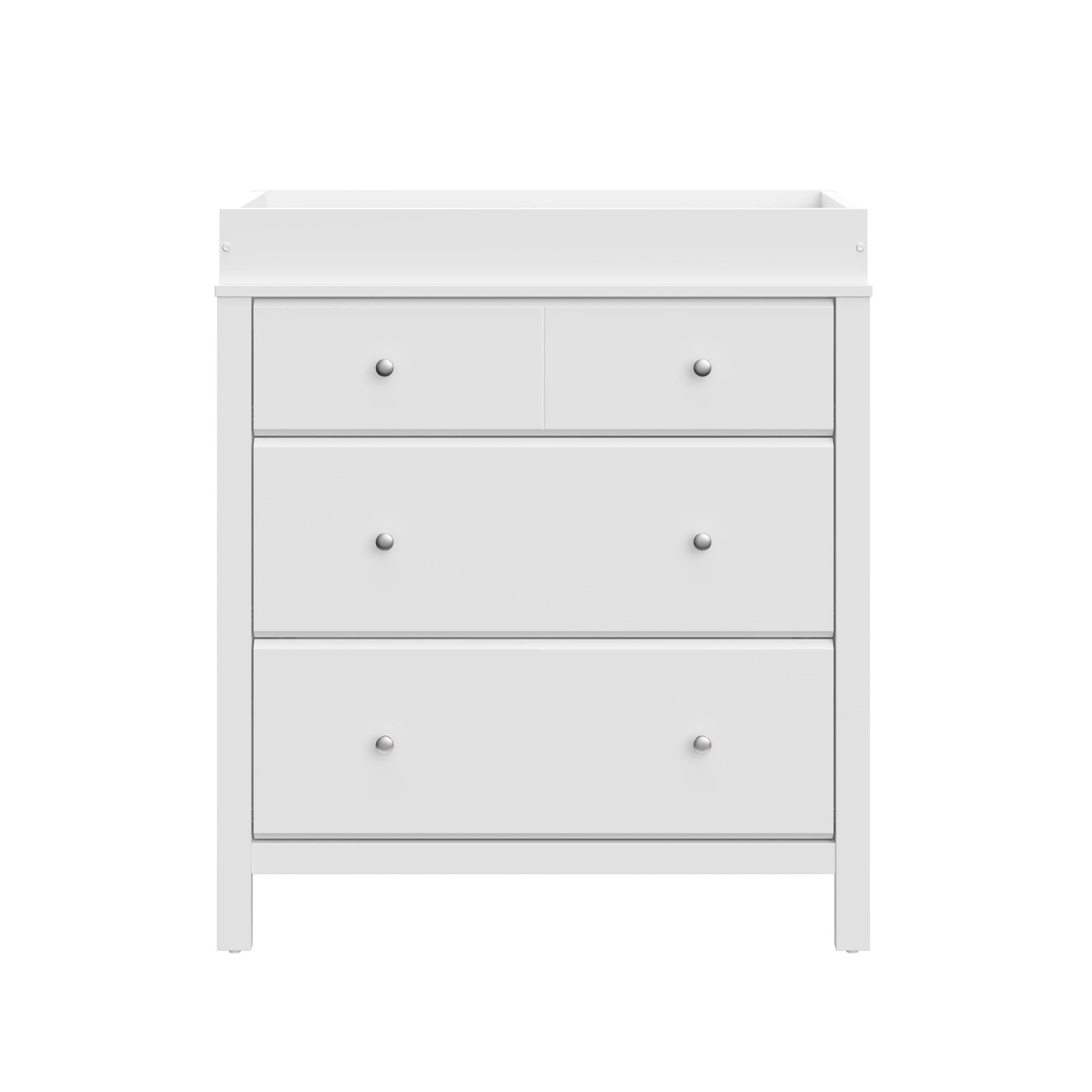 Storkcraft Horizon 3 Drawer Chest with Changing Topper, White, large