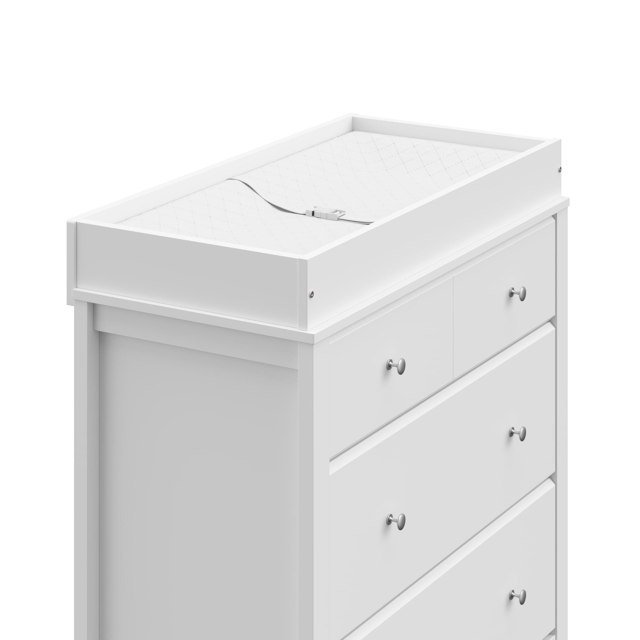 Storkcraft Horizon 3 Drawer Chest with Changing Topper, White, large