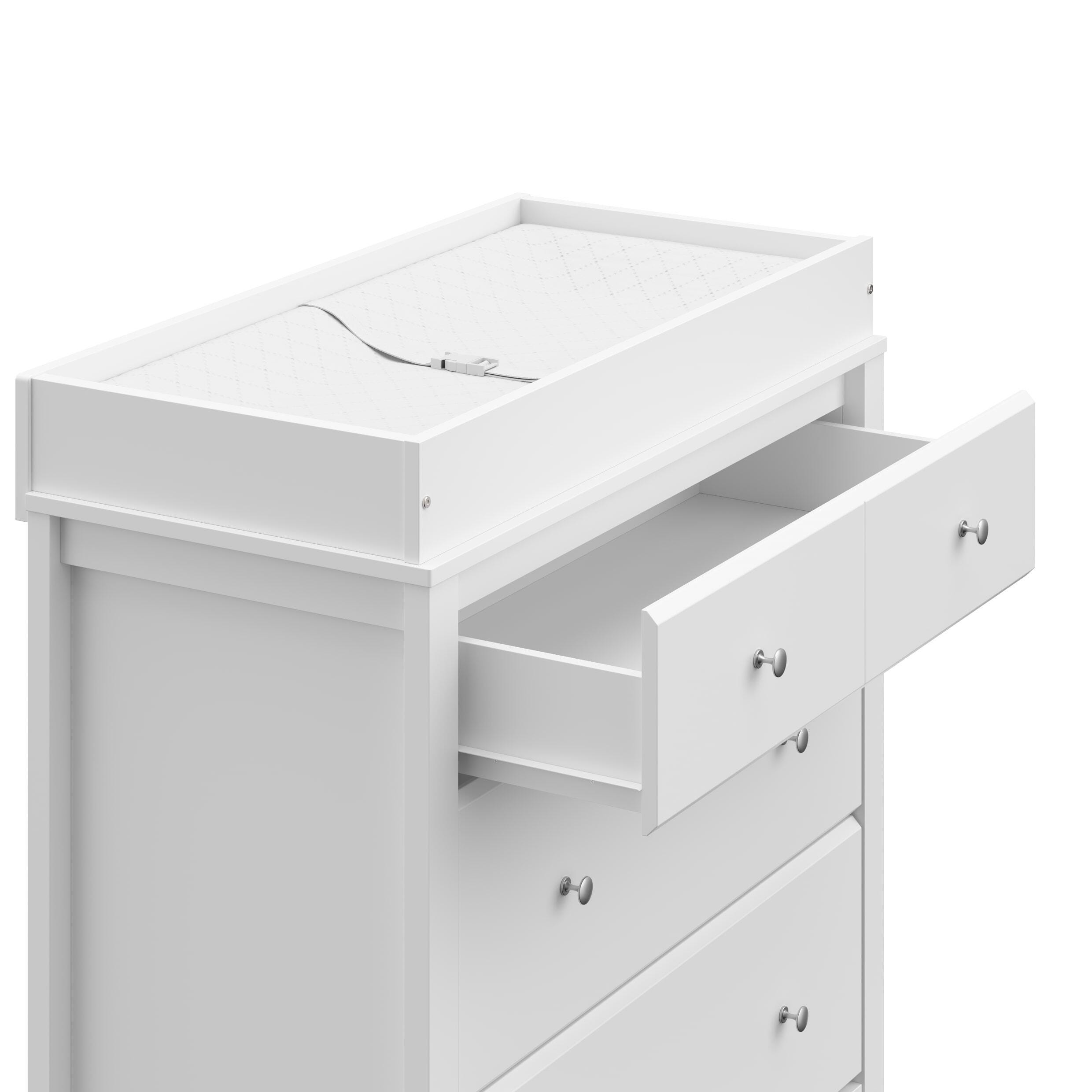 Storkcraft Horizon 3 Drawer Chest with Changing Topper, White, large