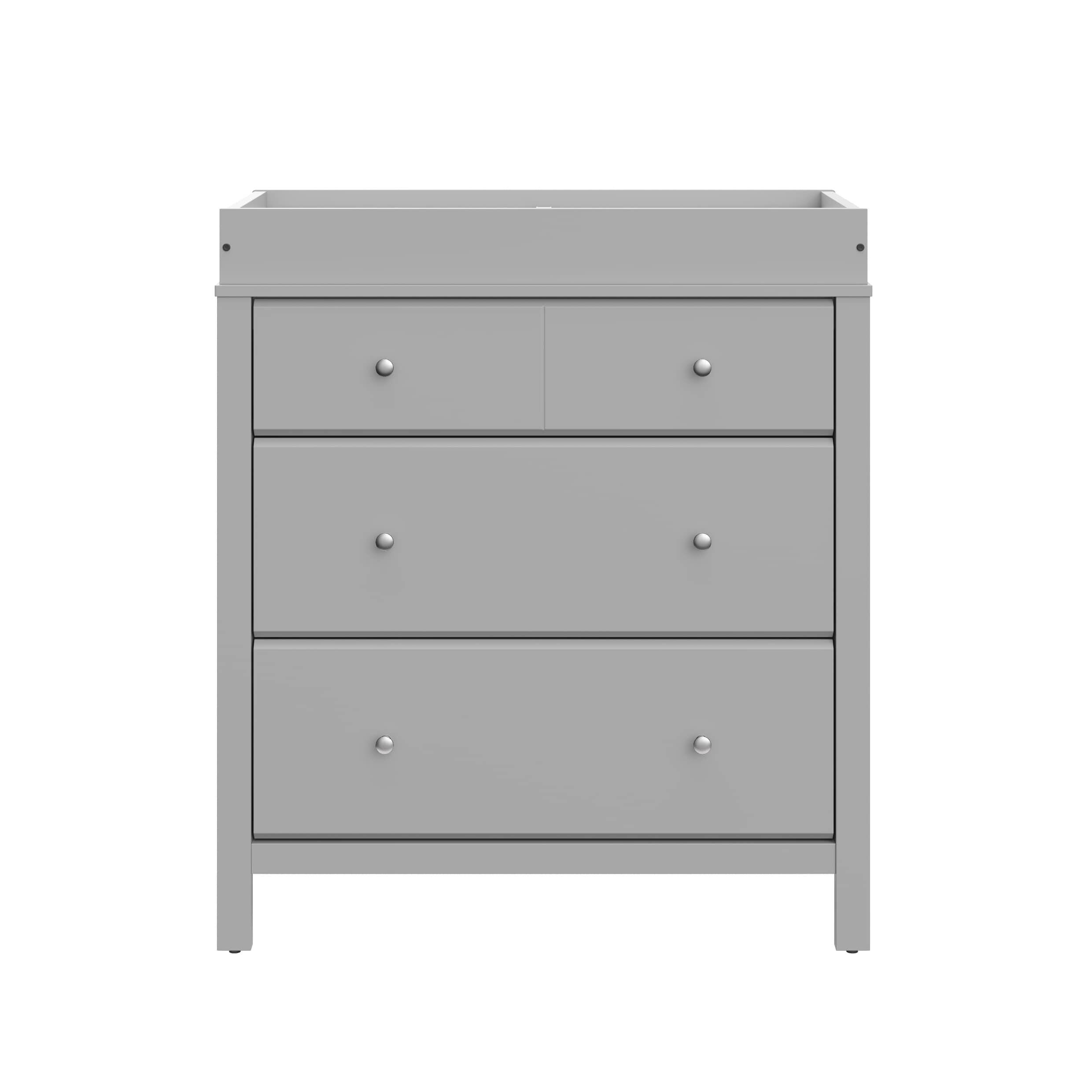 Storkcraft Horizon 3 Drawer Chest with Changing Topper, Pebble Gray, large