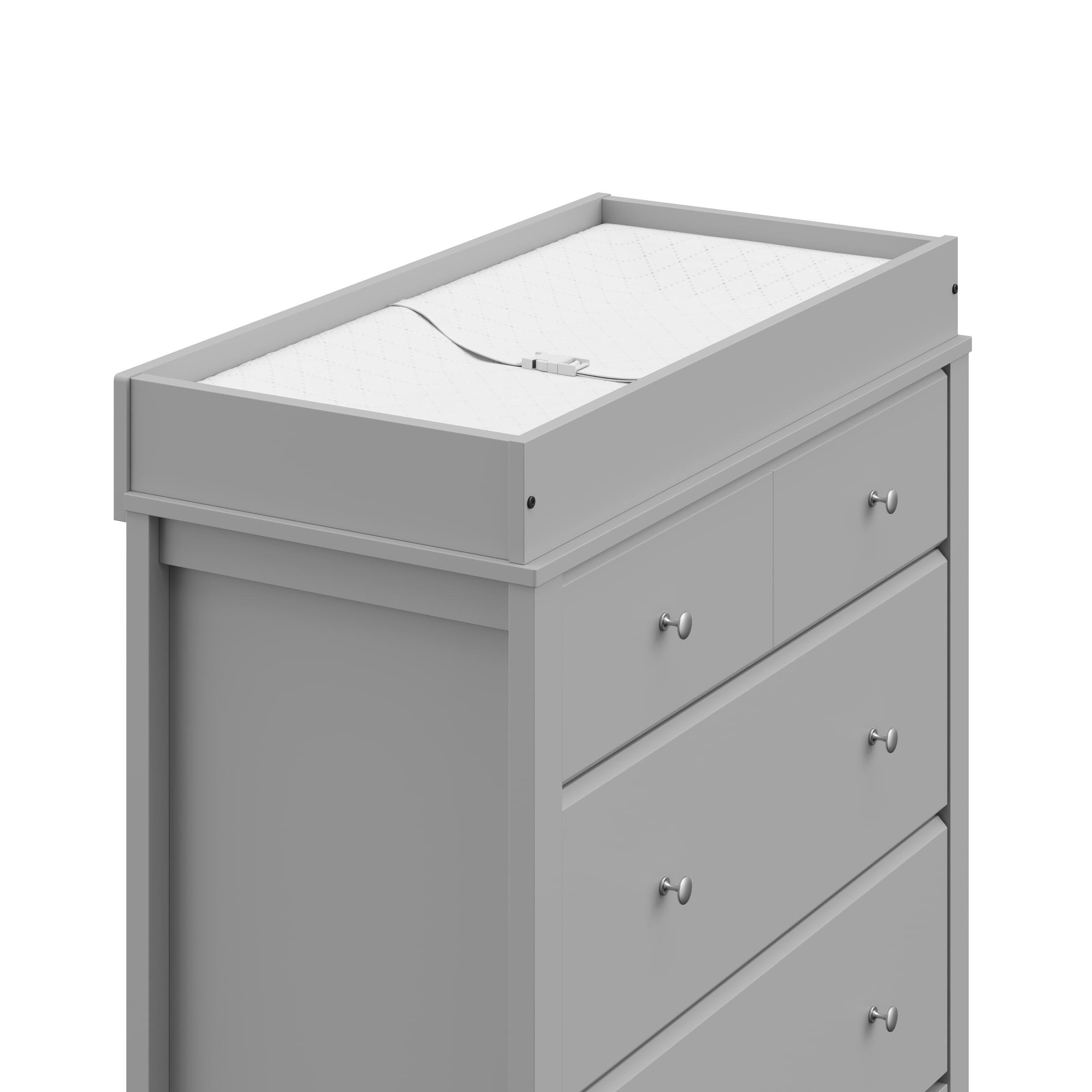 Storkcraft Horizon 3 Drawer Chest with Changing Topper, Pebble Gray, large