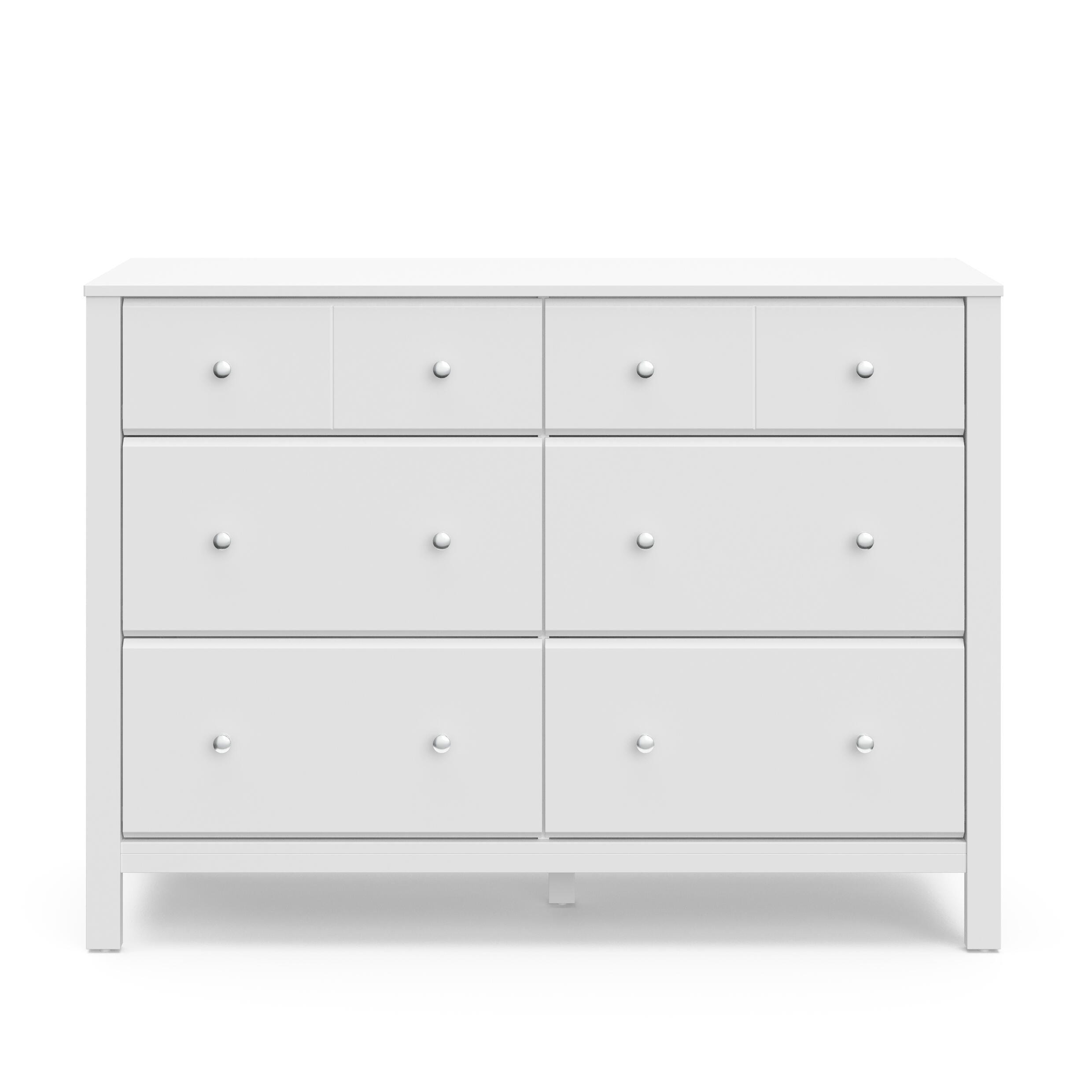 Storkcraft Horizon 6 Drawer Double Dresser, White, large