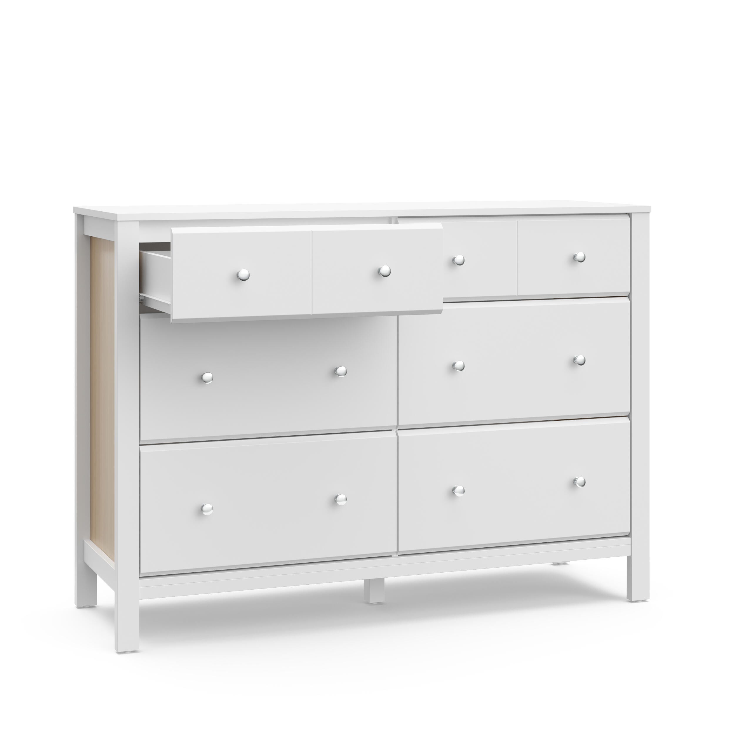 Storkcraft Horizon 6 Drawer Double Dresser, White/Driftwood, large